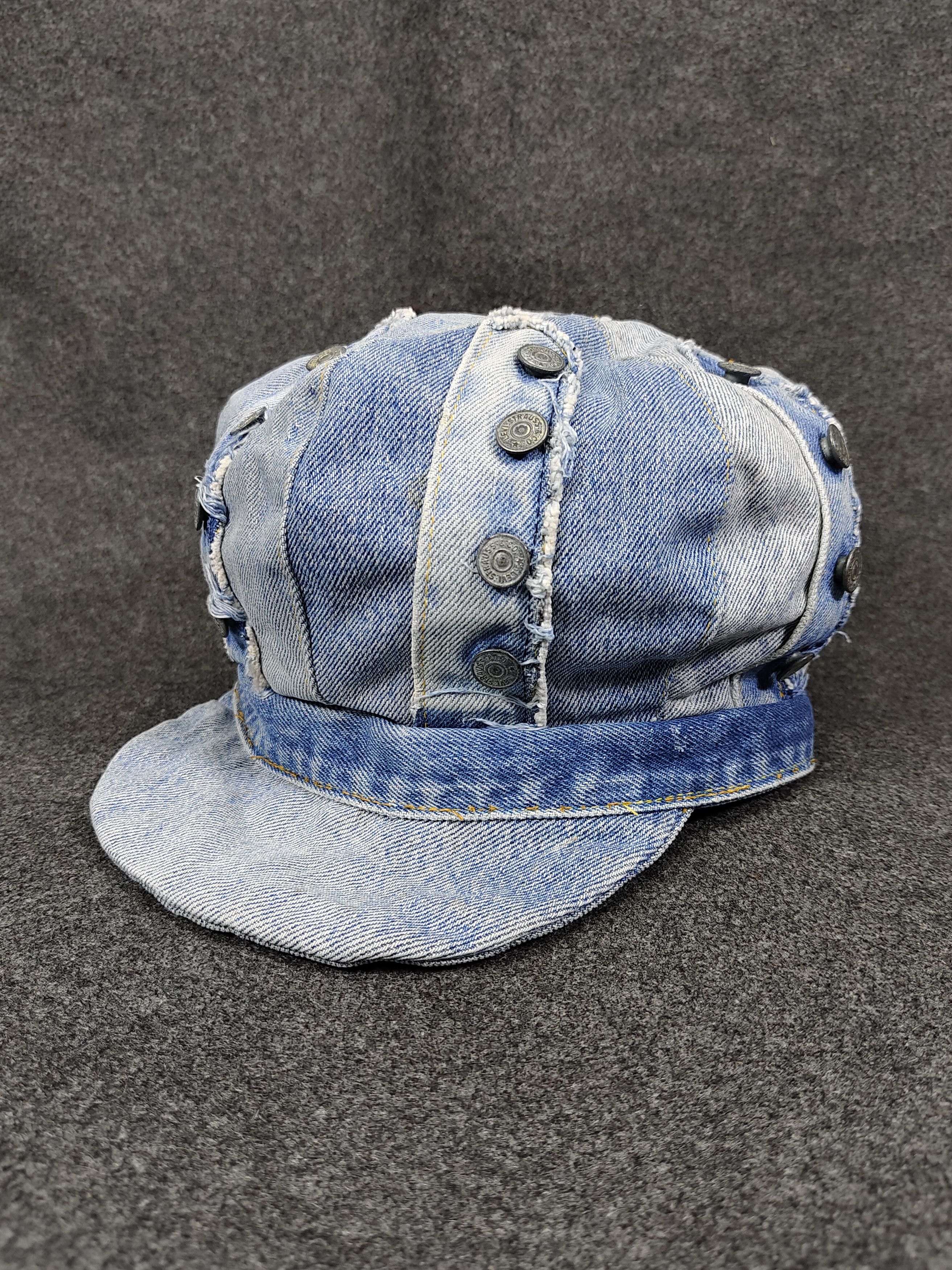 Levi's Vintage Clothing RARE🔥90s AAARDVARK’S Rebuild Levi’s 501 Denim Panel Newsboy Size ONE SIZE - 1 Thumbnail