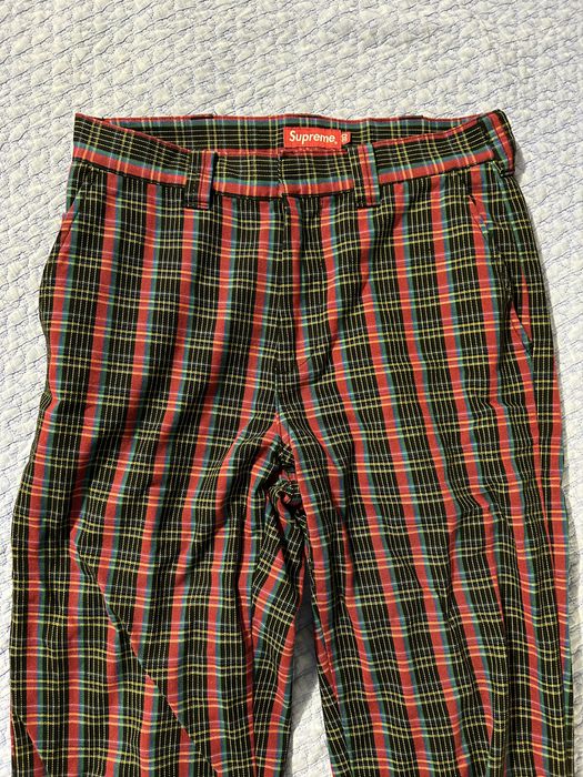 Supreme SUPREME Plaid Work Pants - Red SS23 Mens Size 30 Twill