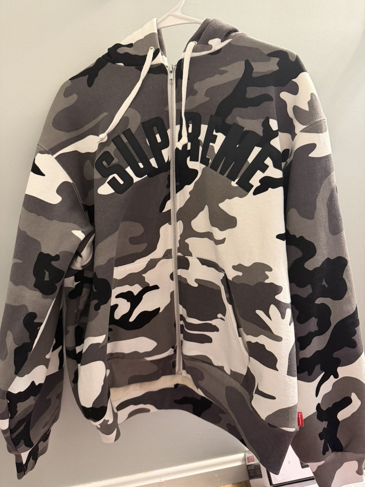 Supreme Arc Thermal Lined ZipUp Hood Sweatshirt ‘Snow Camo’