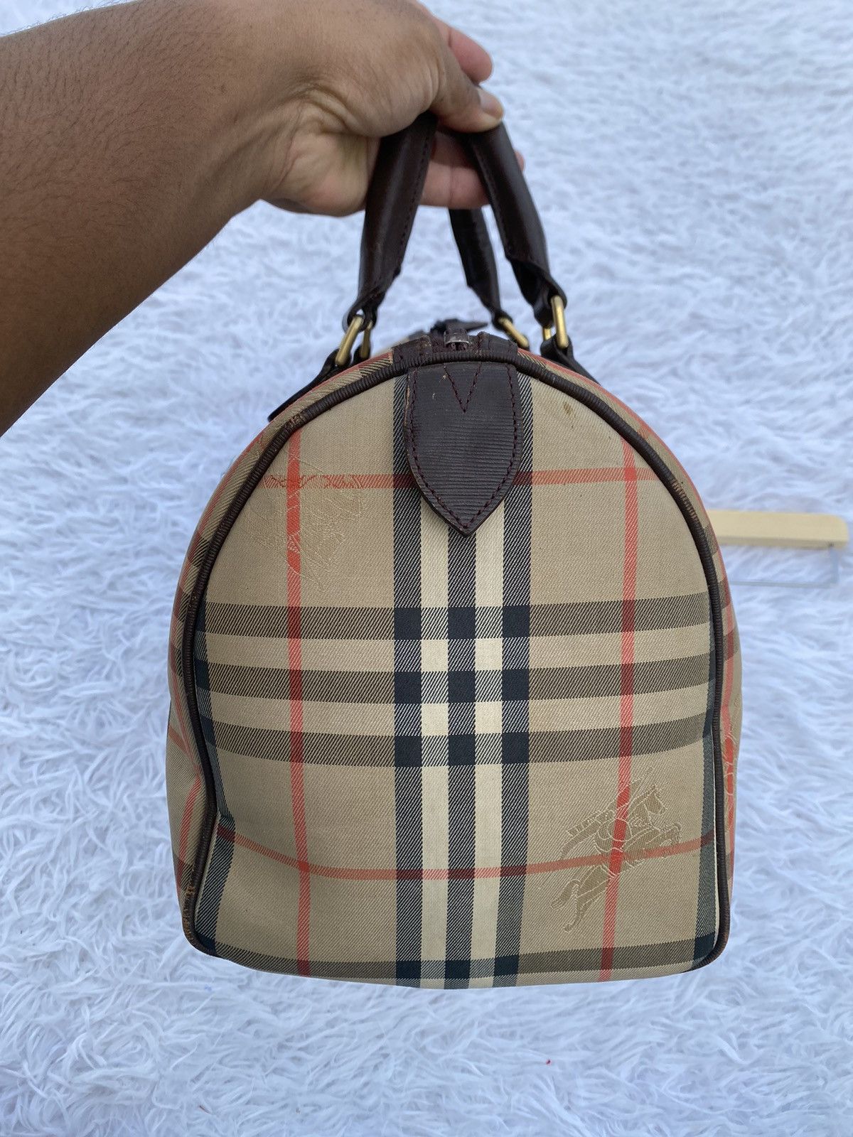 Rare Vintage 90s Burberry Nova Check Speedy Hand Bag
