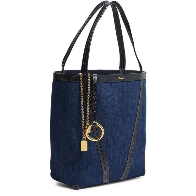 Chloe Chloe Medium Spin Submarine Blue Denim / Leather Tote Bag Ne Size ONE SIZE - 2 Thumbnail