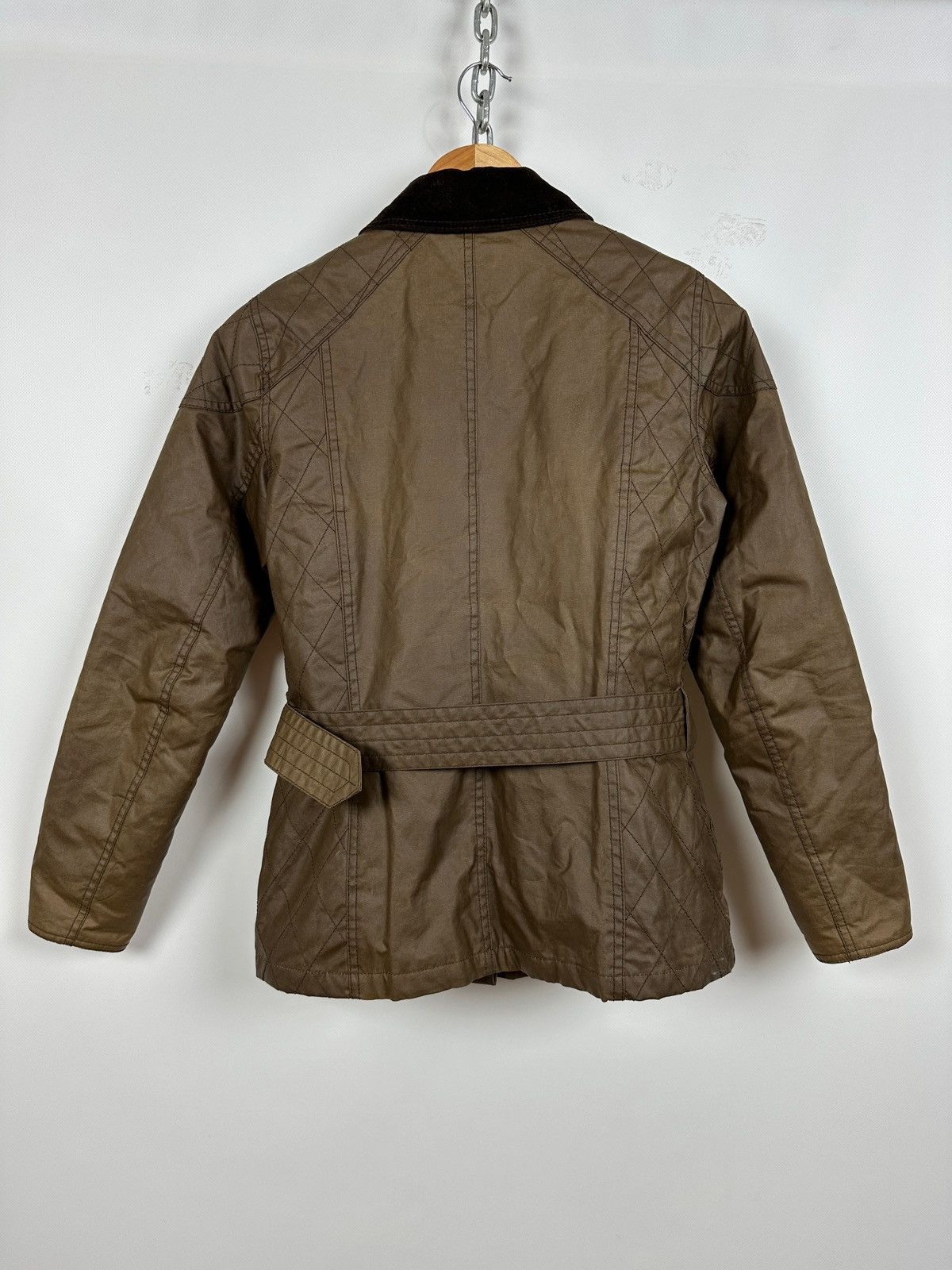 Barbour Women’s Barbour Wax Quilted Belt Brown Jacket Size M / US 6-8 / IT 42-44 - 2 Thumbnail