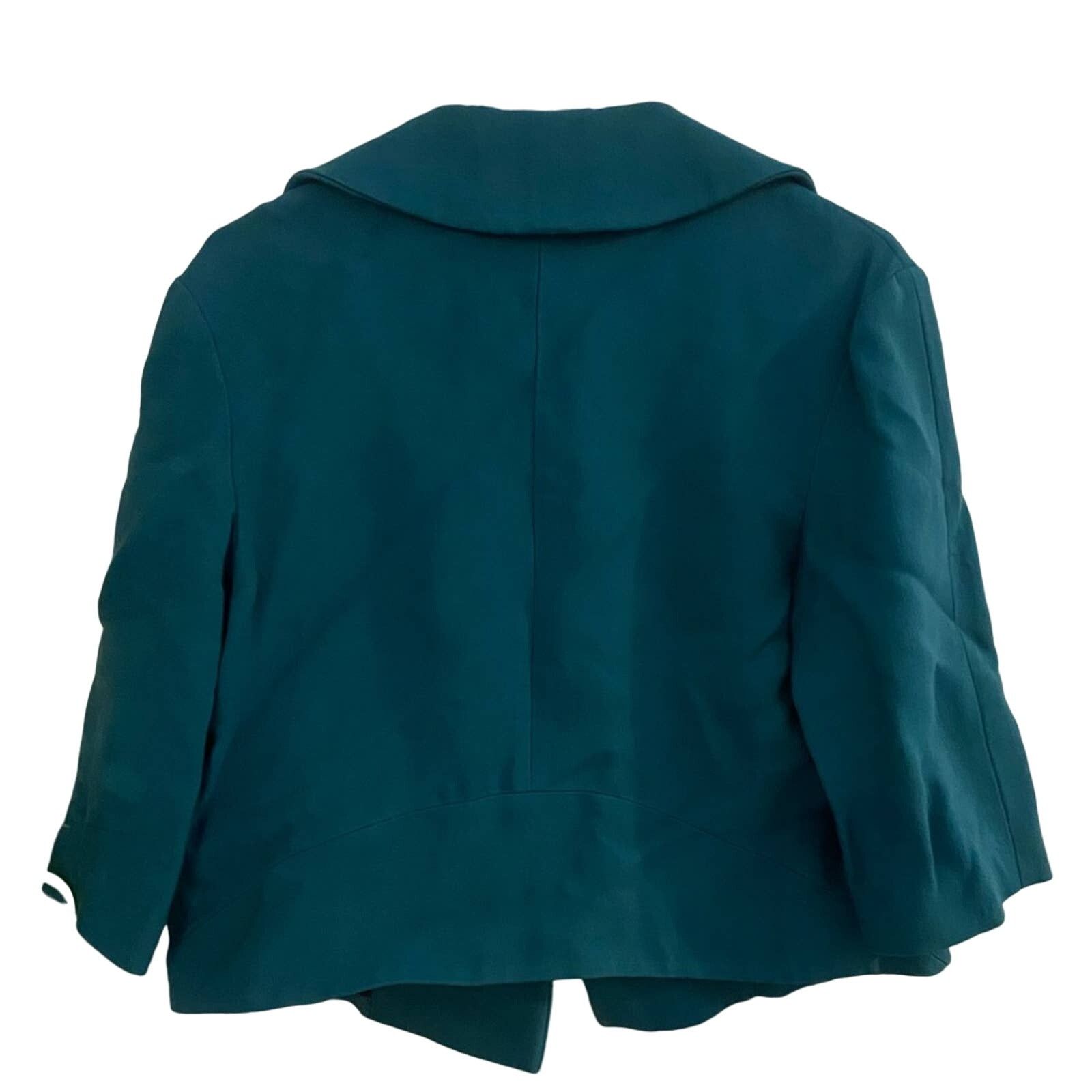 Derek Lam 10 Crosby Derek Lam Teal Green 3/4 Sleeve Swing Blazer Jacket SZ. 4 Size S / US 4 / IT 40 - 2 Thumbnail