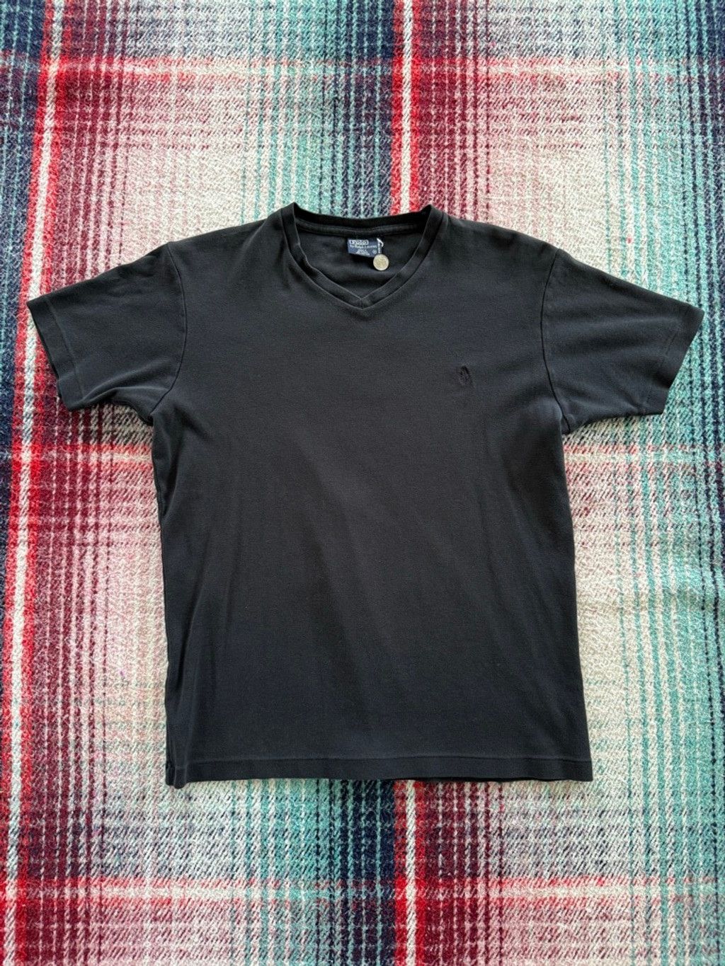 Polo Ralph Lauren Vintage Polo Ralph Lauren Black V-Neck Short Sleeve Tee M Size US M / EU 48-50 / 2 - 1 Thumbnail
