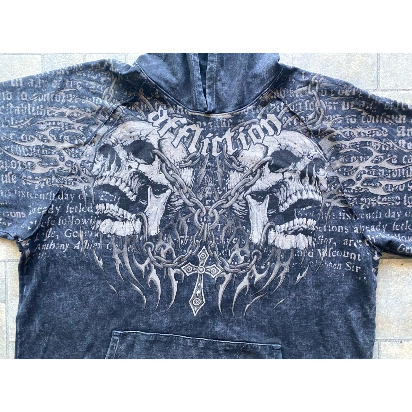 Affliction Affliction Hoodie 2XL Pullover Men Multicolor Skulls Chains Cross Y2K Live Fast Size US XXL / EU 58 / 5 - 4 Thumbnail