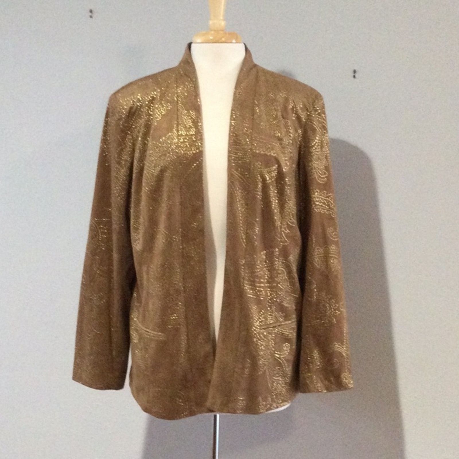 Chicos Chico's Golden Cascade Larant Brevity Jacket 3/XL/16 NWT Size XL / US 12-14 / IT 48-50 - 1 Thumbnail