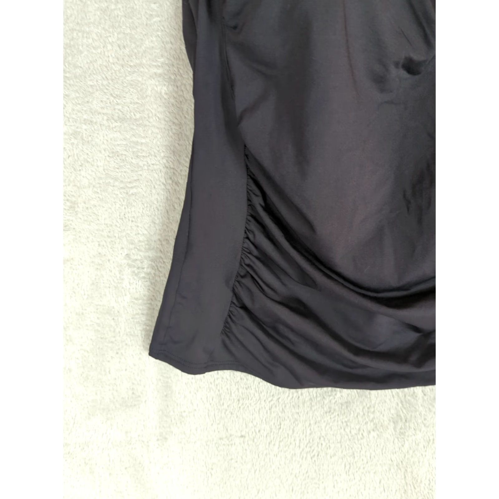 Lands' End Lands' End Black Tankini Swim Top 16 Pleated Bust Ruched Sides Adjustable Straps Tankini Women Adult Medium? Size XXL / US 16-18 / IT 52-54 - 2 Thumbnail
