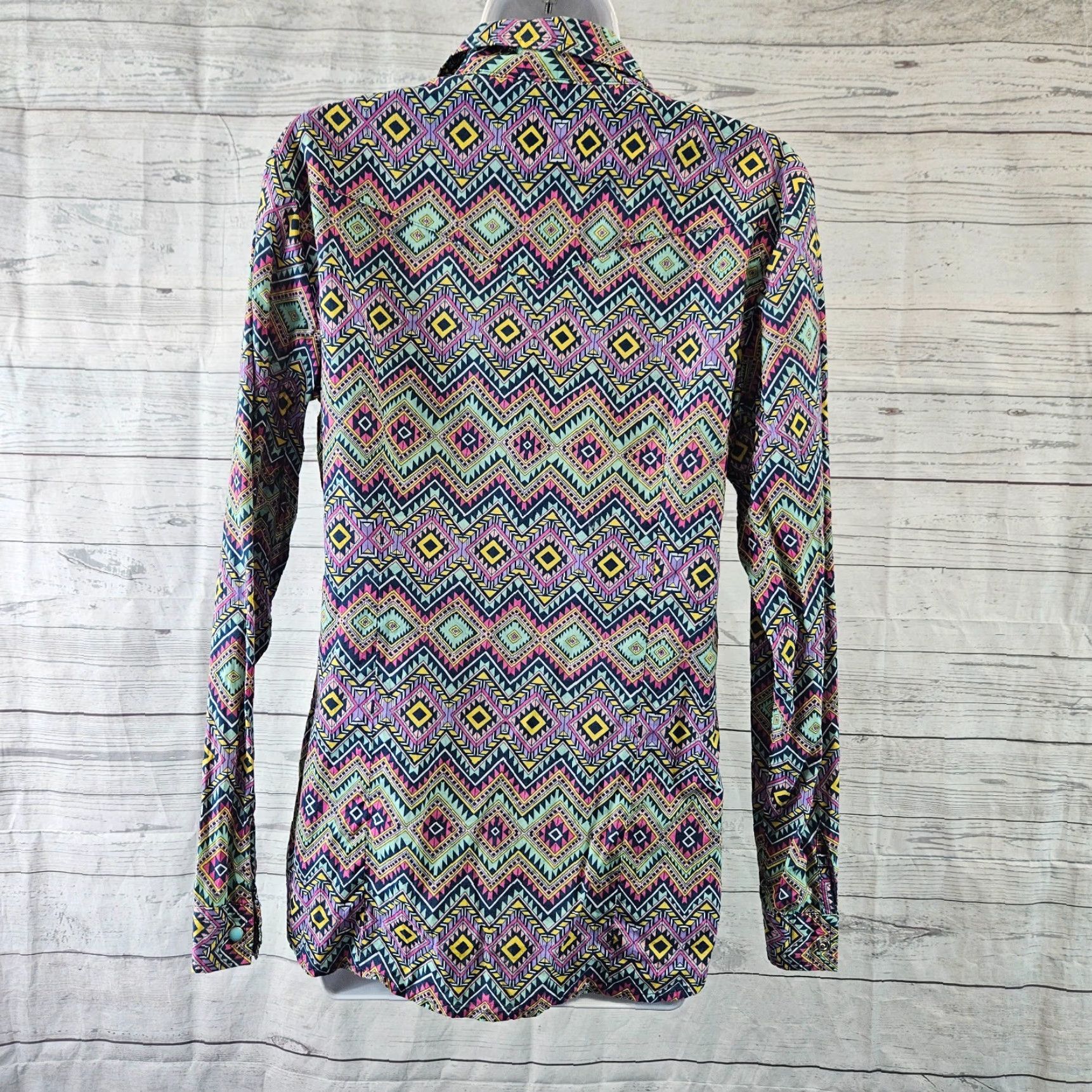 Roper Roper Shirt Womens Pearl Snap Purple Yellow Long Sleeve Cotton Size M Size M / US 6-8 / IT 42-44 - 4 Thumbnail