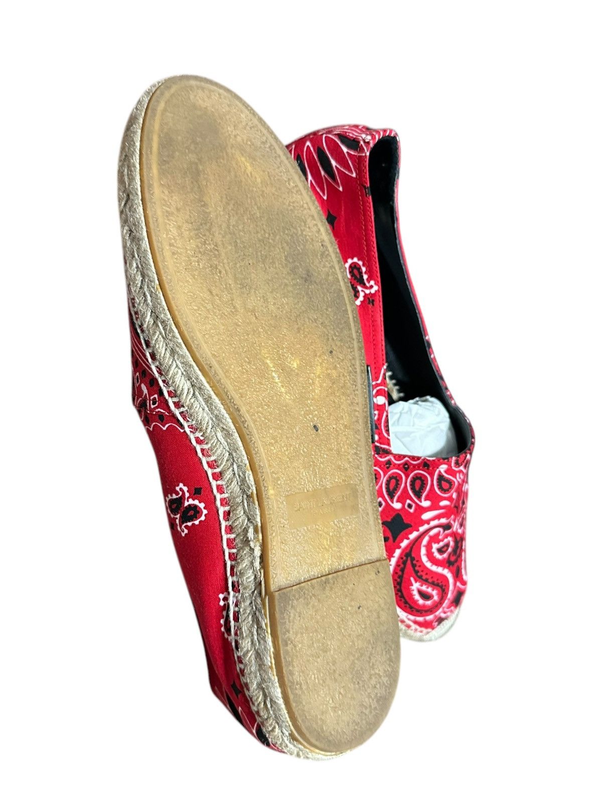Saint Laurent Paris × Yves Saint Laurent Saint Laurent Red Bandana Espadrilles Size US 10 / EU 43 - 5 Thumbnail
