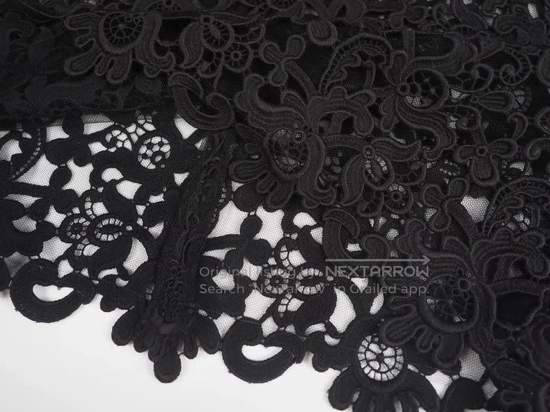 Valentino Valentino Black Lace Cut-Out Midi Skirt Size 39" - 5 Thumbnail