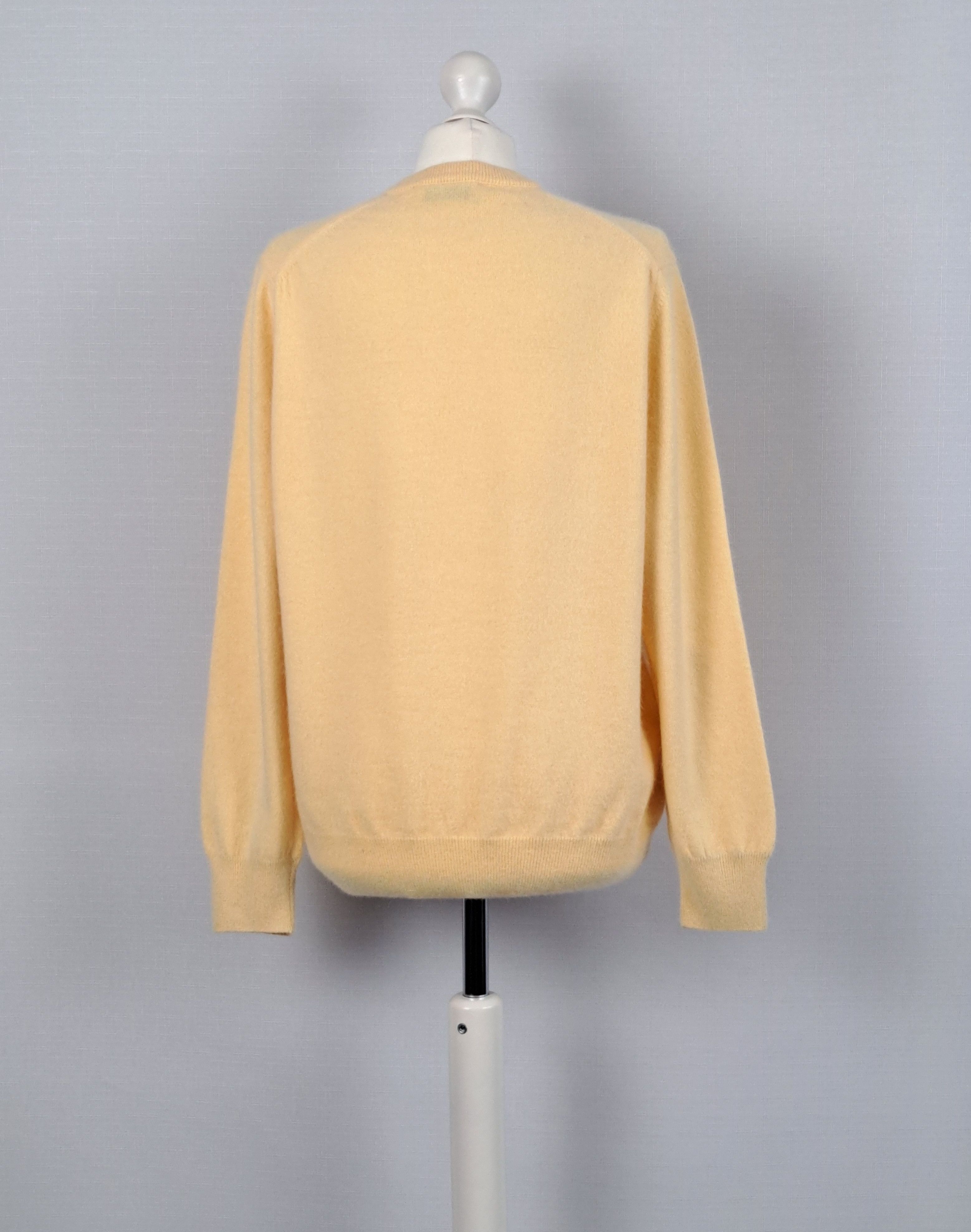 Vintage Vintage YSL Yves Saint Laurent yellow V-Neck mohair sweater. Size US S / EU 44-46 / 1 - 3 Thumbnail