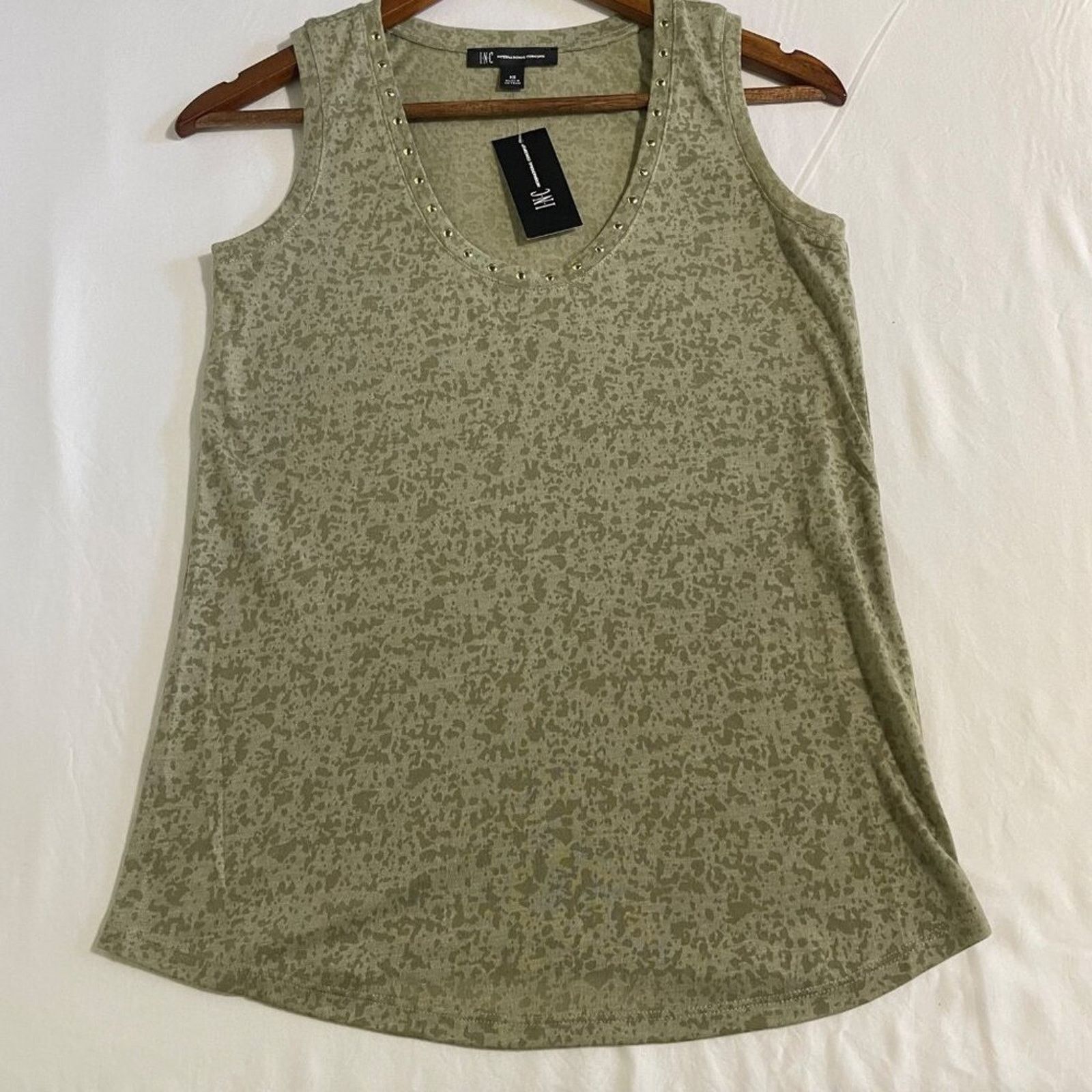 Other I.N.C. Embellished Scoop Neck Tank Top XS Sage Green New Size XS / US 0-2 / IT 36-38 - 7 Thumbnail