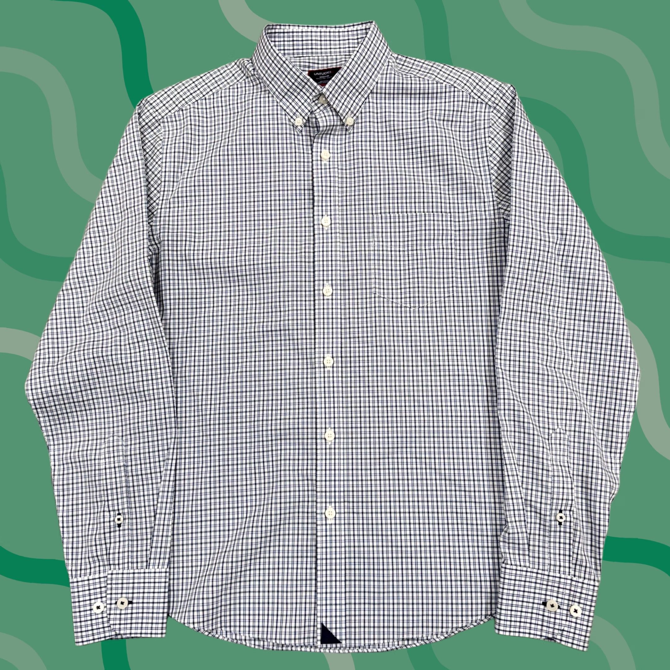 UNTUCKit UNTUCKit Shirt Mens Medium Blue Check Button-Down Long Sleeve Wrinkle Free Size US M / EU 48-50 / 2 - 1 Thumbnail