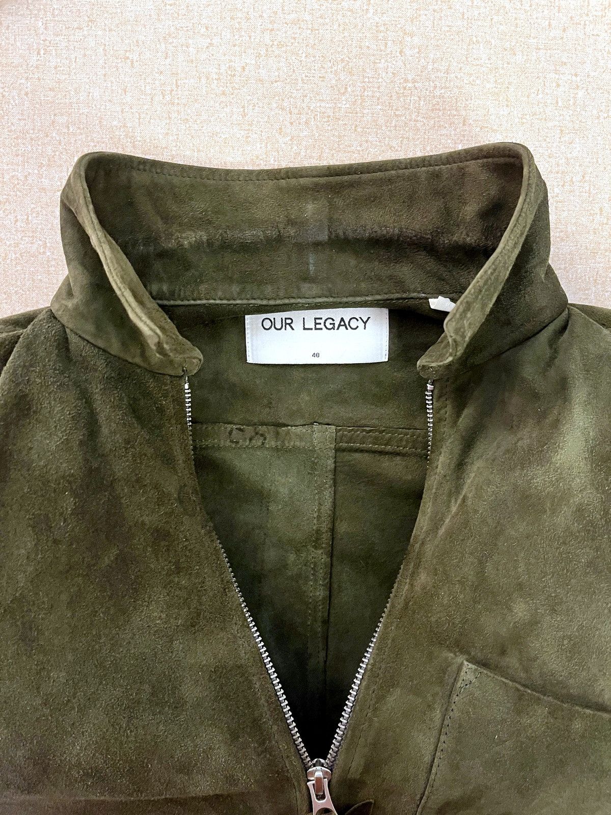 Our Legacy Our Legacy Olive Green Suede Zip Shirt Jacket Size 48 Size US M / EU 48-50 / 2 - 5 Thumbnail