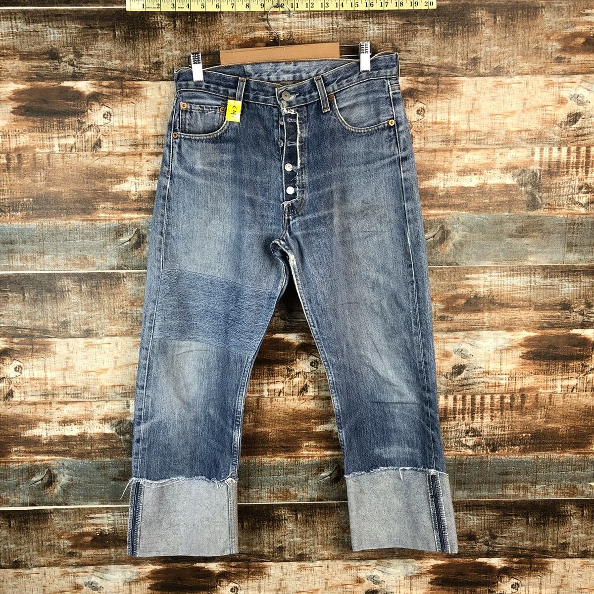 Japanese Brand DL Japan vintage ripped style Blue Denim Pants #C141 Size US 30 / EU 46 - 1 Thumbnail