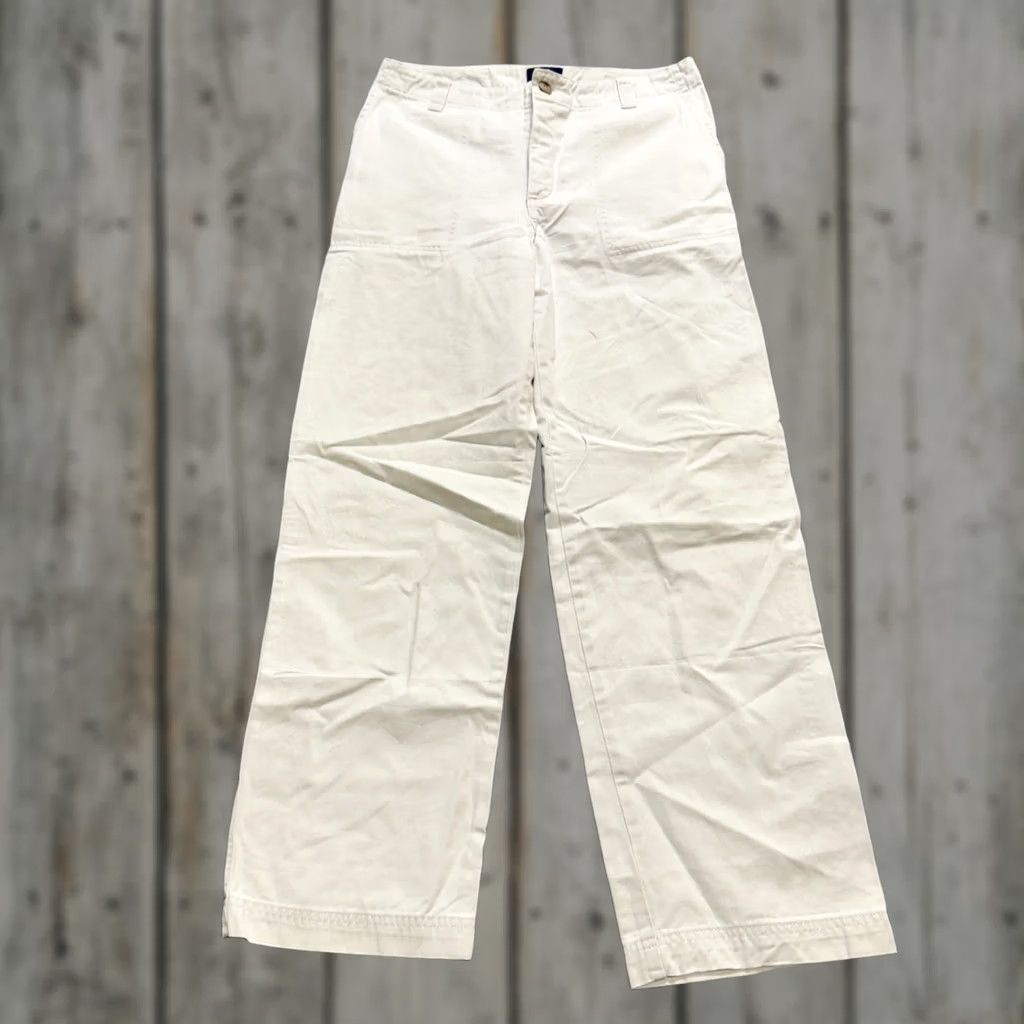 Gap VINTAGE GAP Pants Women's Size 10 Cream White Straight Leg Cotton 90s Khaki Pants Womens Size 32" / US 10 / IT 46 - 1 Thumbnail