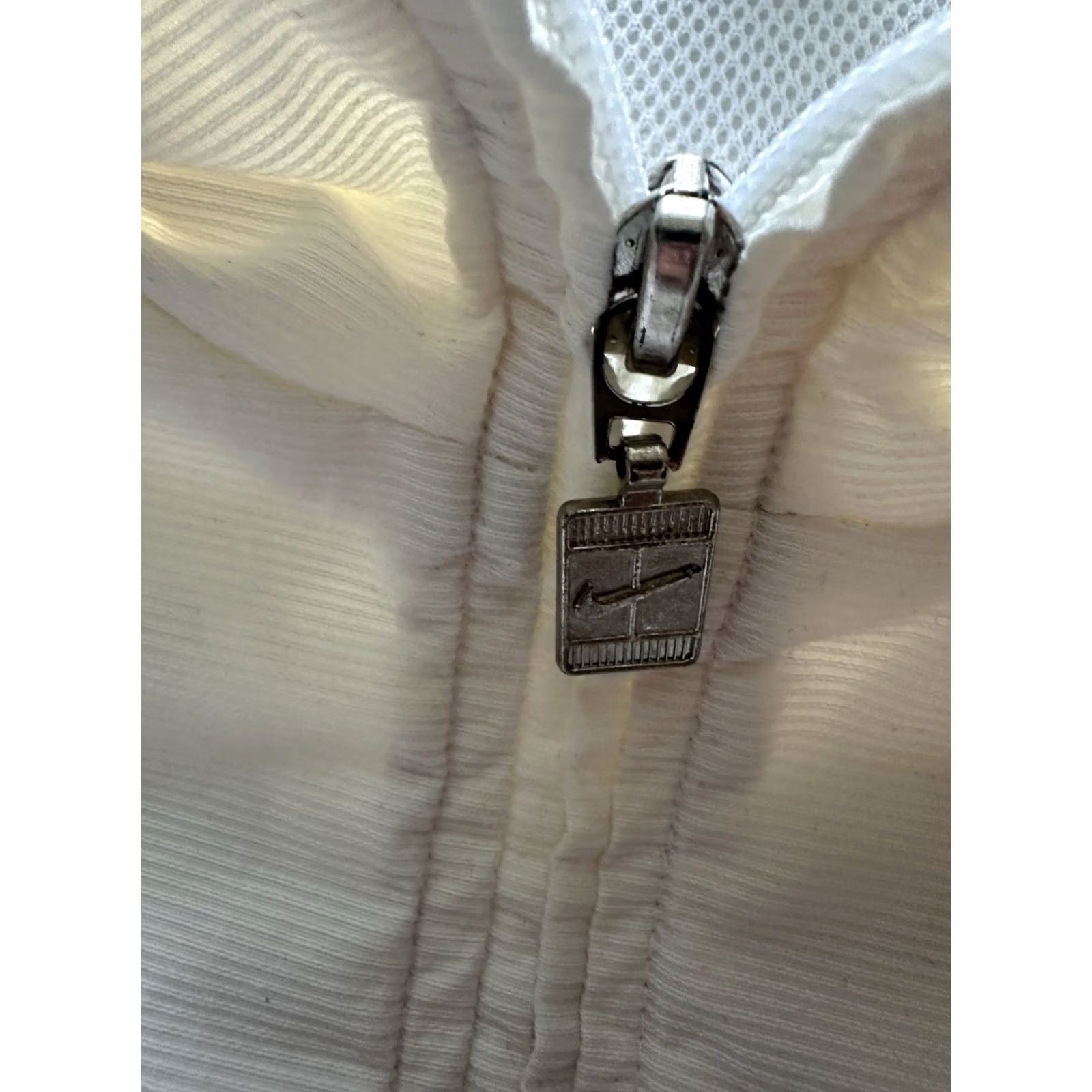 Nike VINTAGE Nike Terry Cloth Jacket Mens Large White 90s Windbreaker Full Zip Pockets Lesson: Andre Agassi Tennis Size US L / EU 52-54 / 3 - 6 Thumbnail