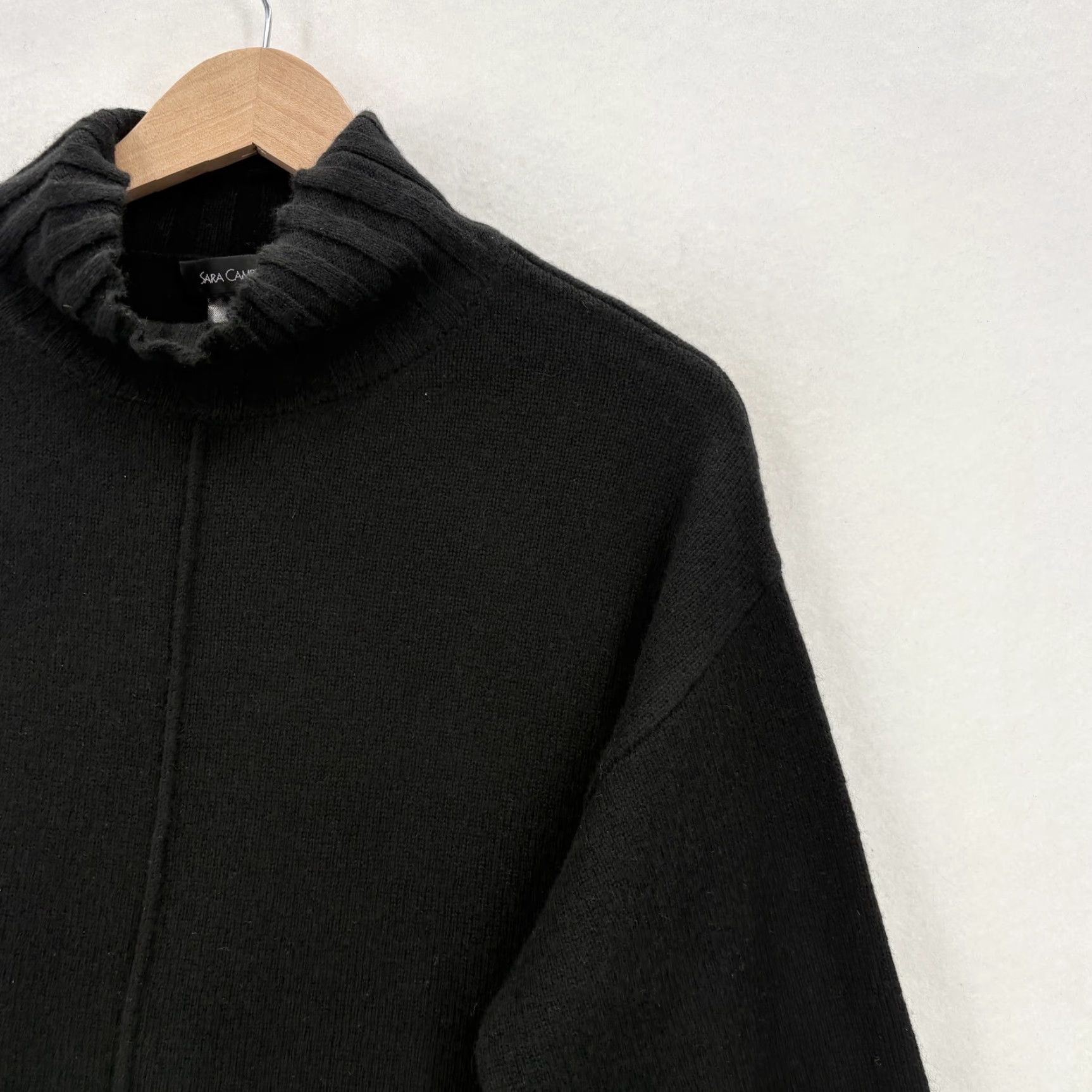 Vintage VINTAGE Sara Campbell Sweater Womens Large Black 100% Cashmere Mock Neck Knit Pullover Size L / US 10 / IT 46 - 2 Thumbnail