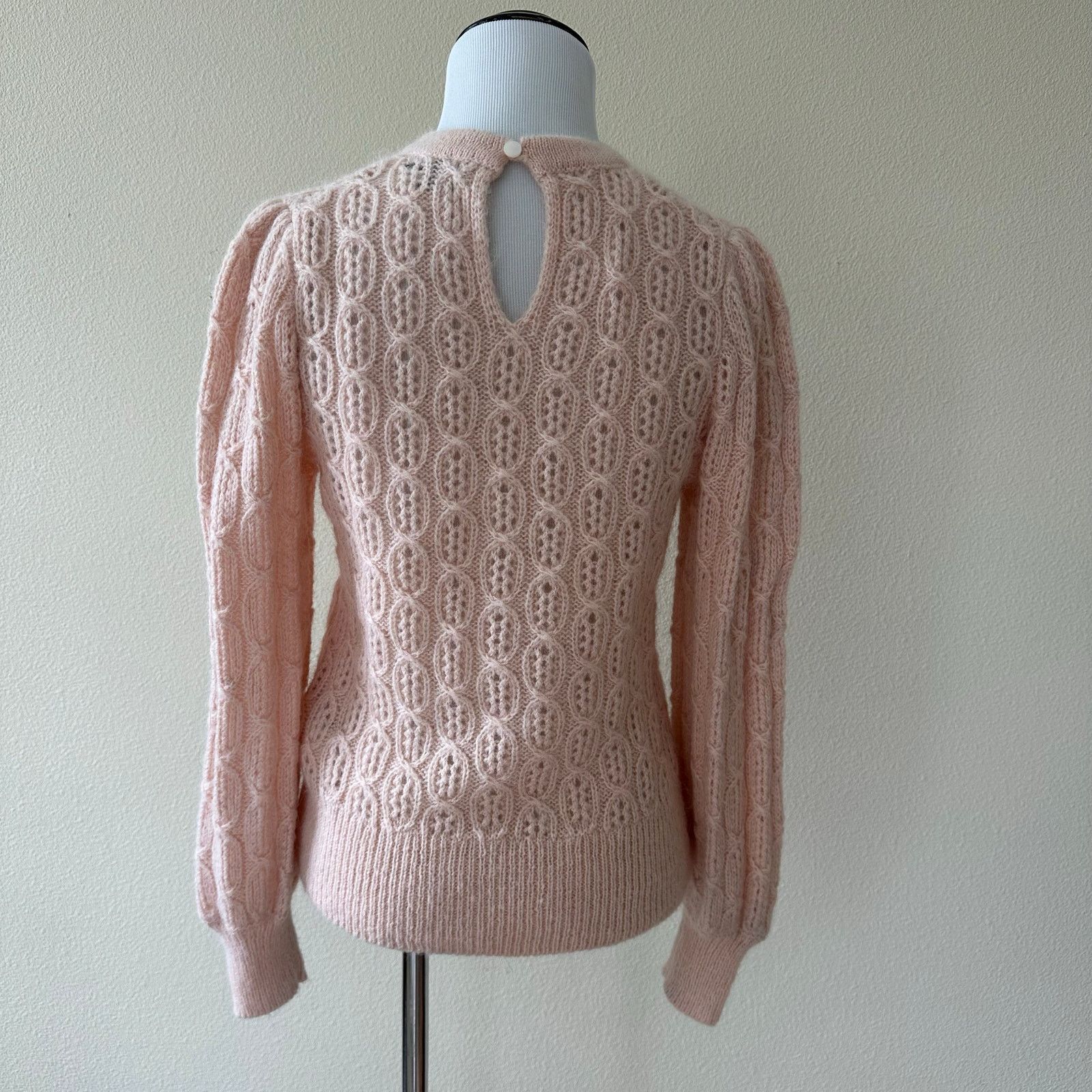 J.Crew J.Crew Balloon Sleeve Cable Knit Sweater Pink Size XS Size XS / US 0-2 / IT 36-38 - 2 Thumbnail