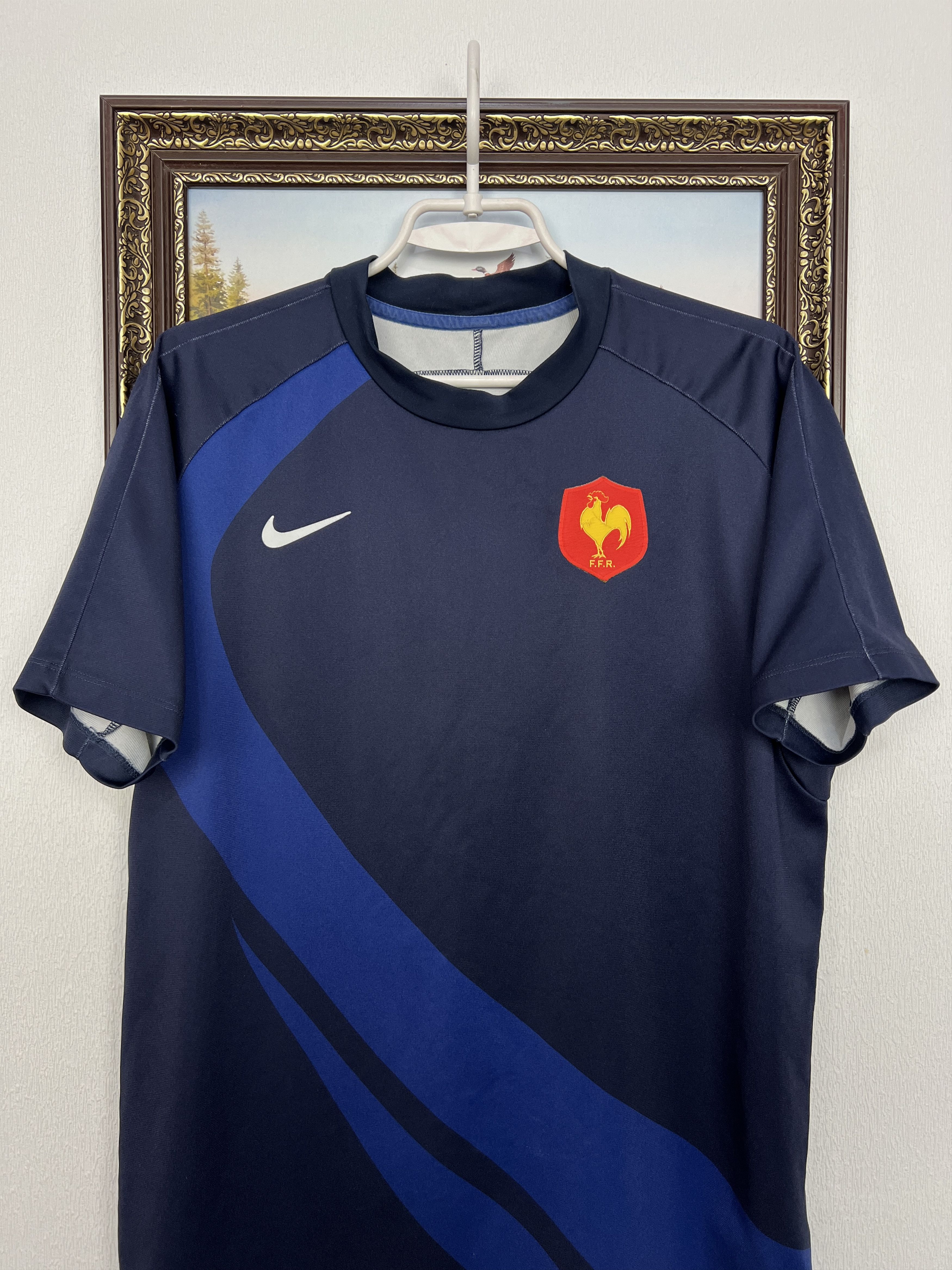 Nike Vintage Nike France Rugby Union Jersey Mens Trikot Size US M / EU 48-50 / 2 - 2 Thumbnail