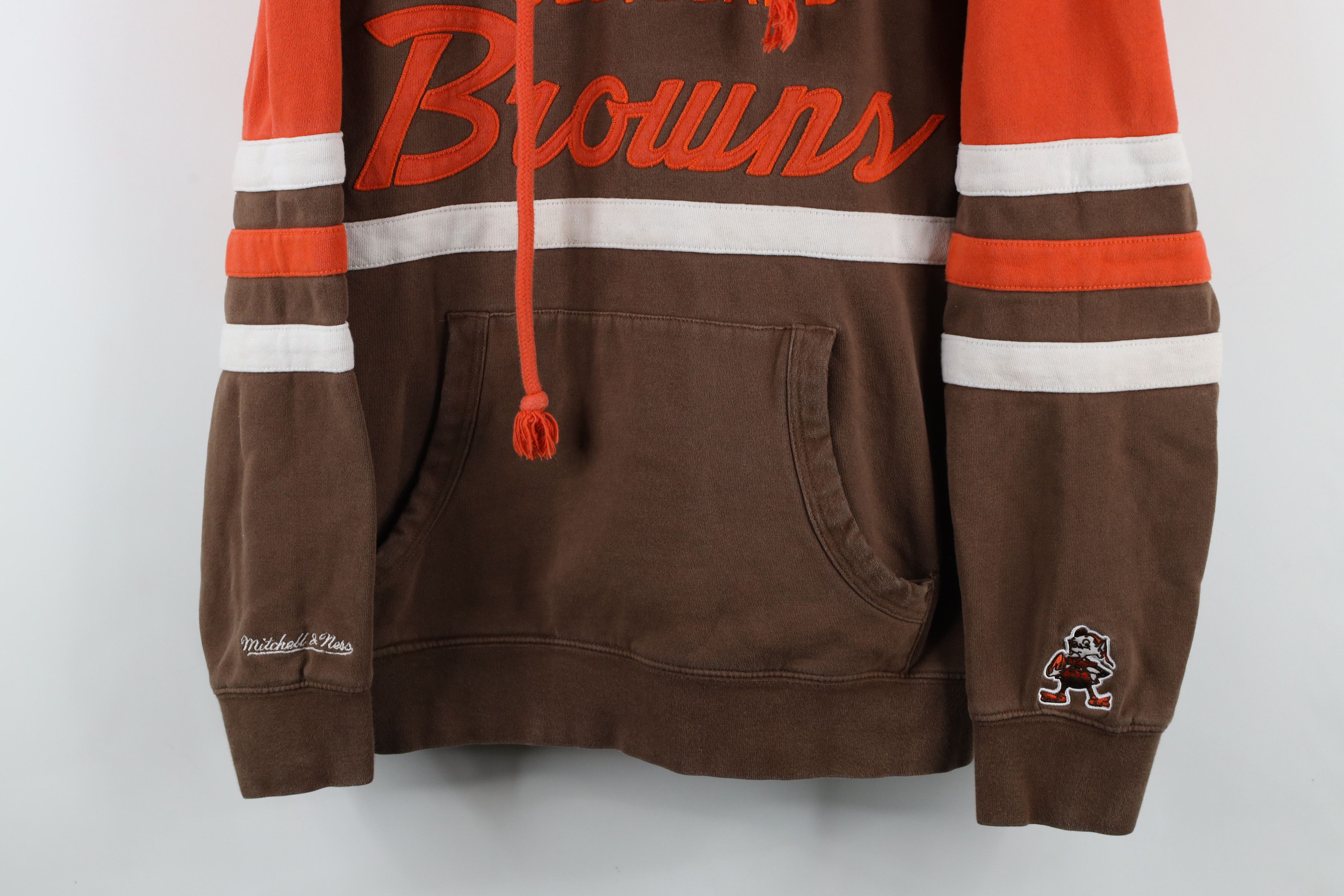 Mitchell & Ness × Vintage Retro Mitchell & Ness Cleveland Browns Football Hoodie Size US L / EU 52-54 / 3 - 3 Thumbnail
