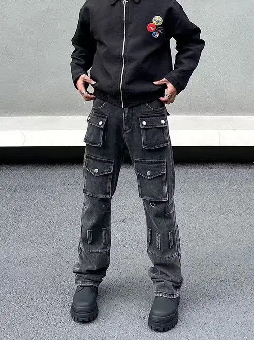 Opium Stack Cargo Jean Utility Streetwear Jeans