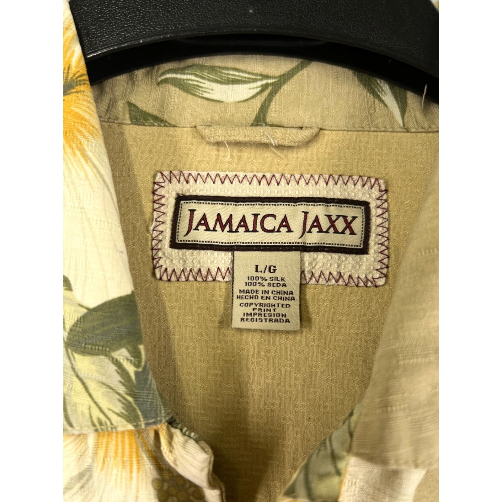 Vintage Jamaica Jaxx Hawaiian Shirt Mens Large Yellow Floral 100% Silk Short Sleeve Aloha Size US L / EU 52-54 / 3 - 3 Thumbnail