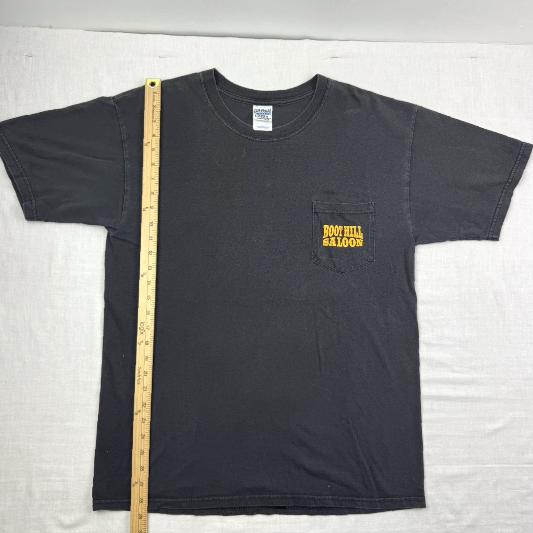 Gildan VINTAGE Boothill Saloon T Shirt Adult Large Biker Motorcycle 90s Y2K 2002 Black Mens Regular Fit Gildan Brand Size US L / EU 52-54 / 3 - 7 Thumbnail