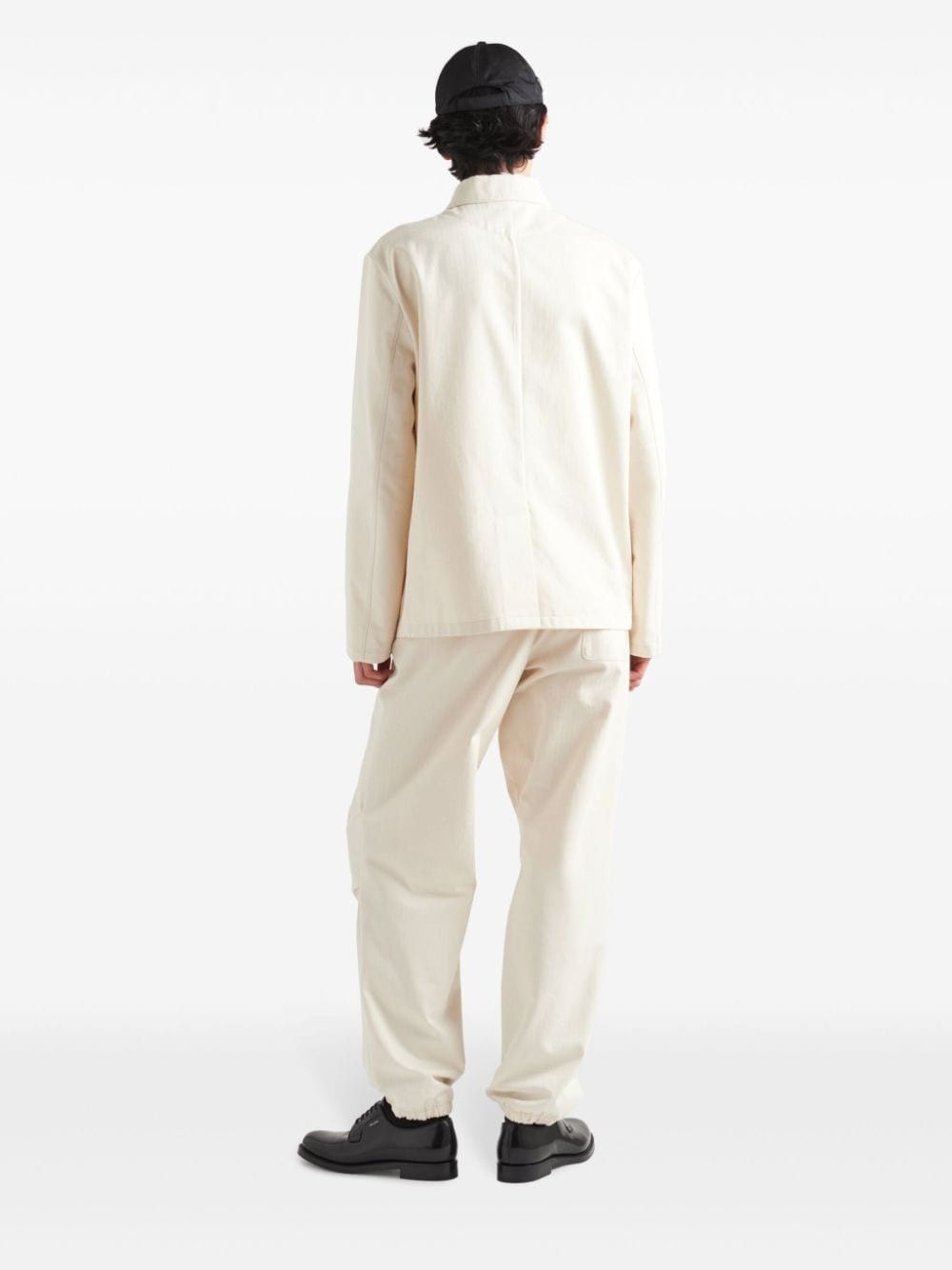 Prada o1bcso1str1025 Tapered Trousers in Ivory Size US 32 / EU 48 - 3 Thumbnail