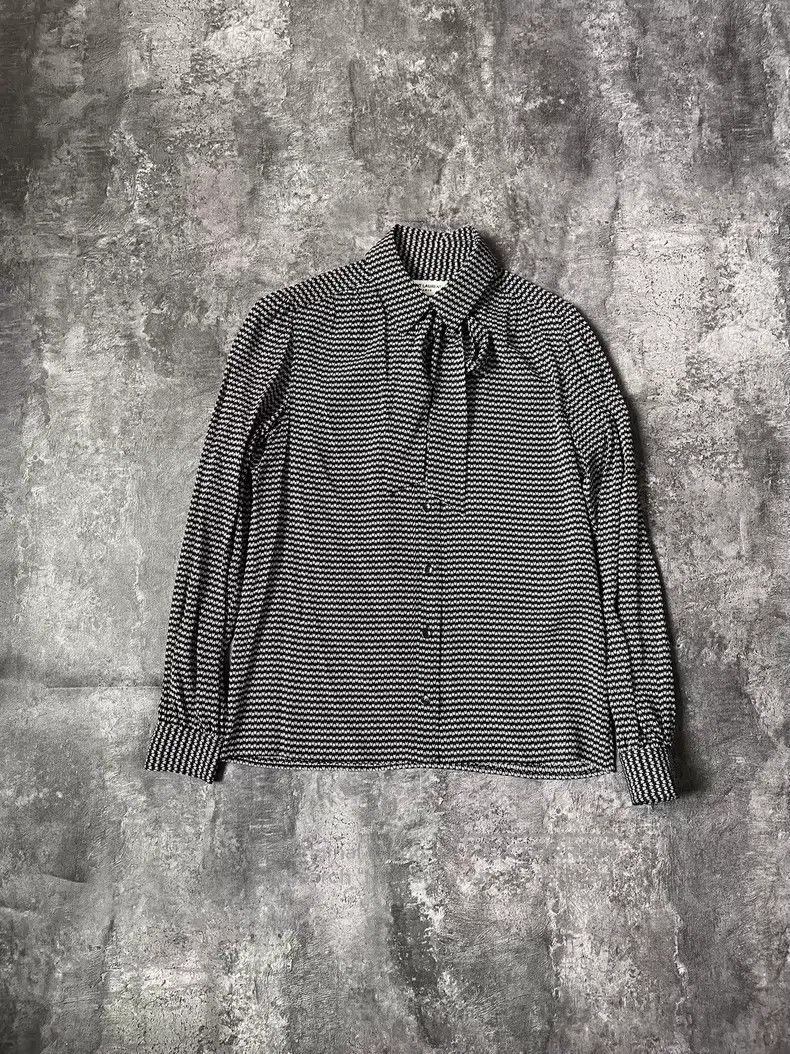 Saint Laurent Paris Saint Laurent Paris Black and White Geometric Print Tie Fr Size XS / US 0-2 / IT 36-38 - 1 Thumbnail