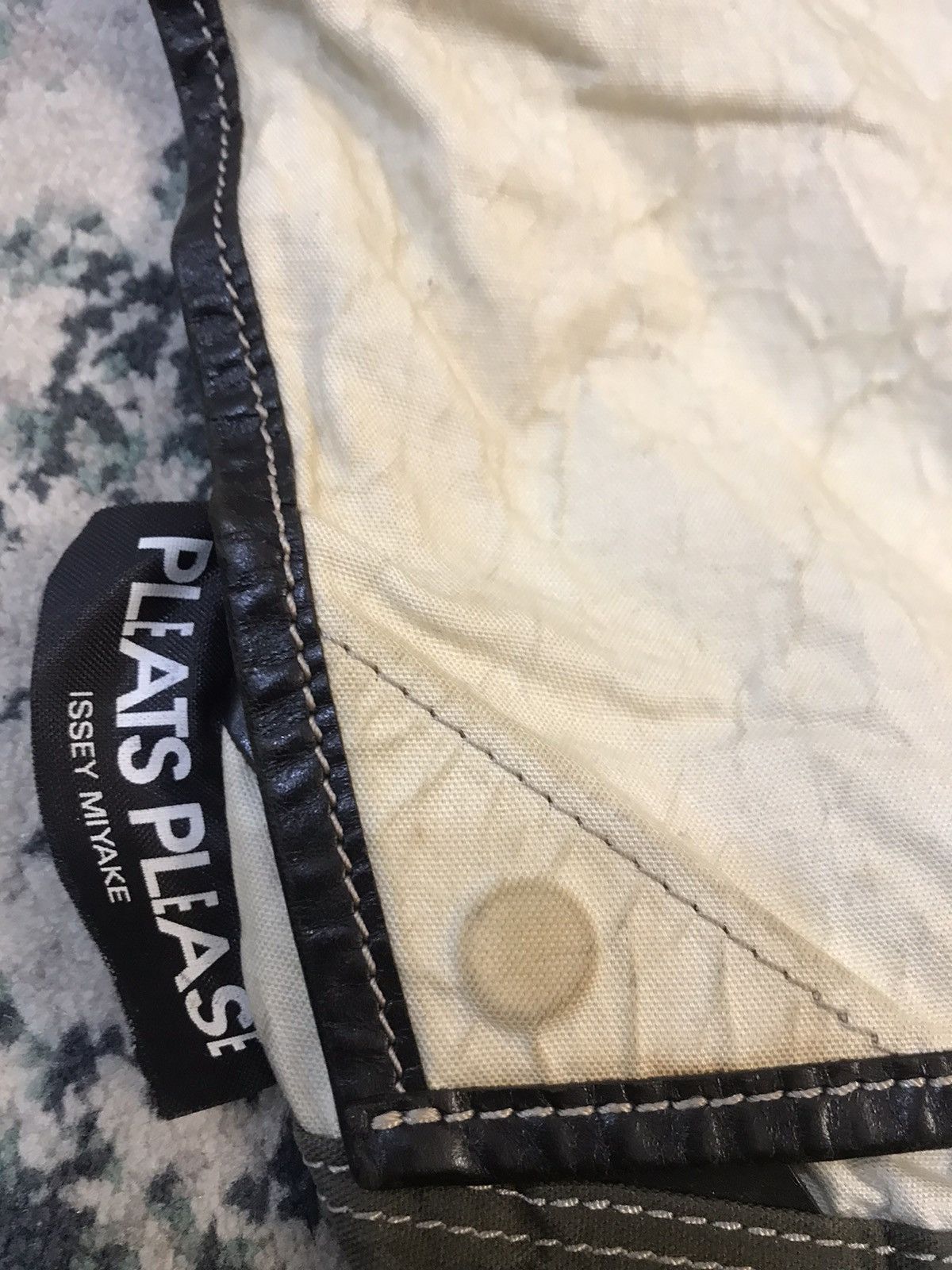 Pleats Please Issey Miyake SS15 Pleats Please Issey Miyake Leather x Canvas Bag Size ONE SIZE - 3 Thumbnail