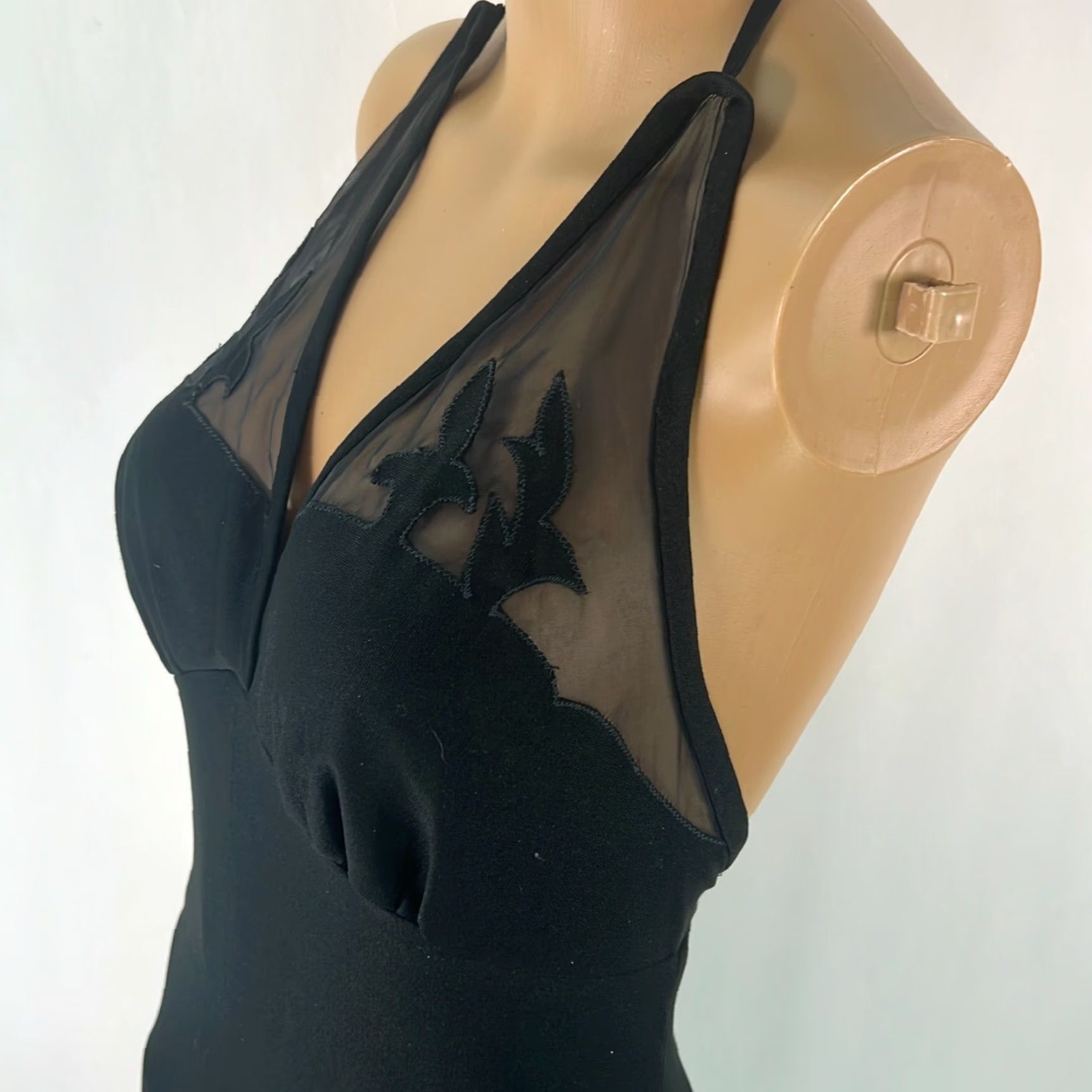 Vintage VINTAGE JC Penney Fashions Women Maxi Dress Halter Neck Sleeveless Black 11 Dress Size L / US 10 / IT 46 - 4 Thumbnail