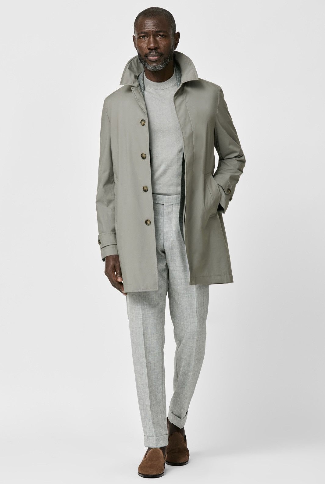 SHINE LUXURY ATELIER MUNRO Frost GGray Car Coat Loro Piana Storm System M Size US M / EU 48-50 / 2 - 1 Thumbnail
