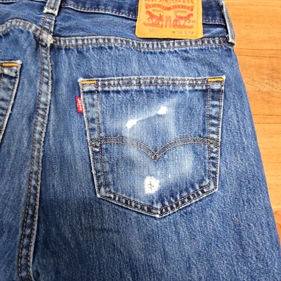 Levi's Levi's 501 Jeans Button Fly Faded Blue Denim 34x34 Size US 34 / EU 50 - 8 Thumbnail