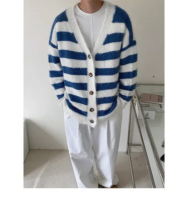 VIBE Striped Cardigan Knit Sweater Size US M / EU 48-50 / 2 - 2 Thumbnail