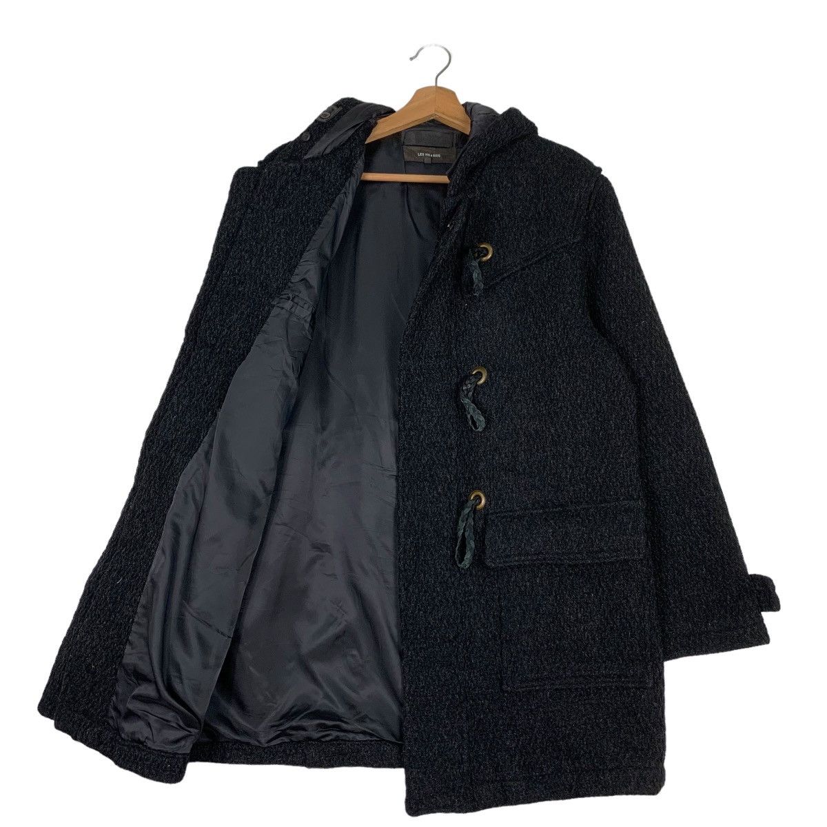Japanese Brand LES VIS a BOIS Hooded Duffle Coat Wool Overcoat #0378-C17 Size US M / EU 48-50 / 2 - 9 Thumbnail