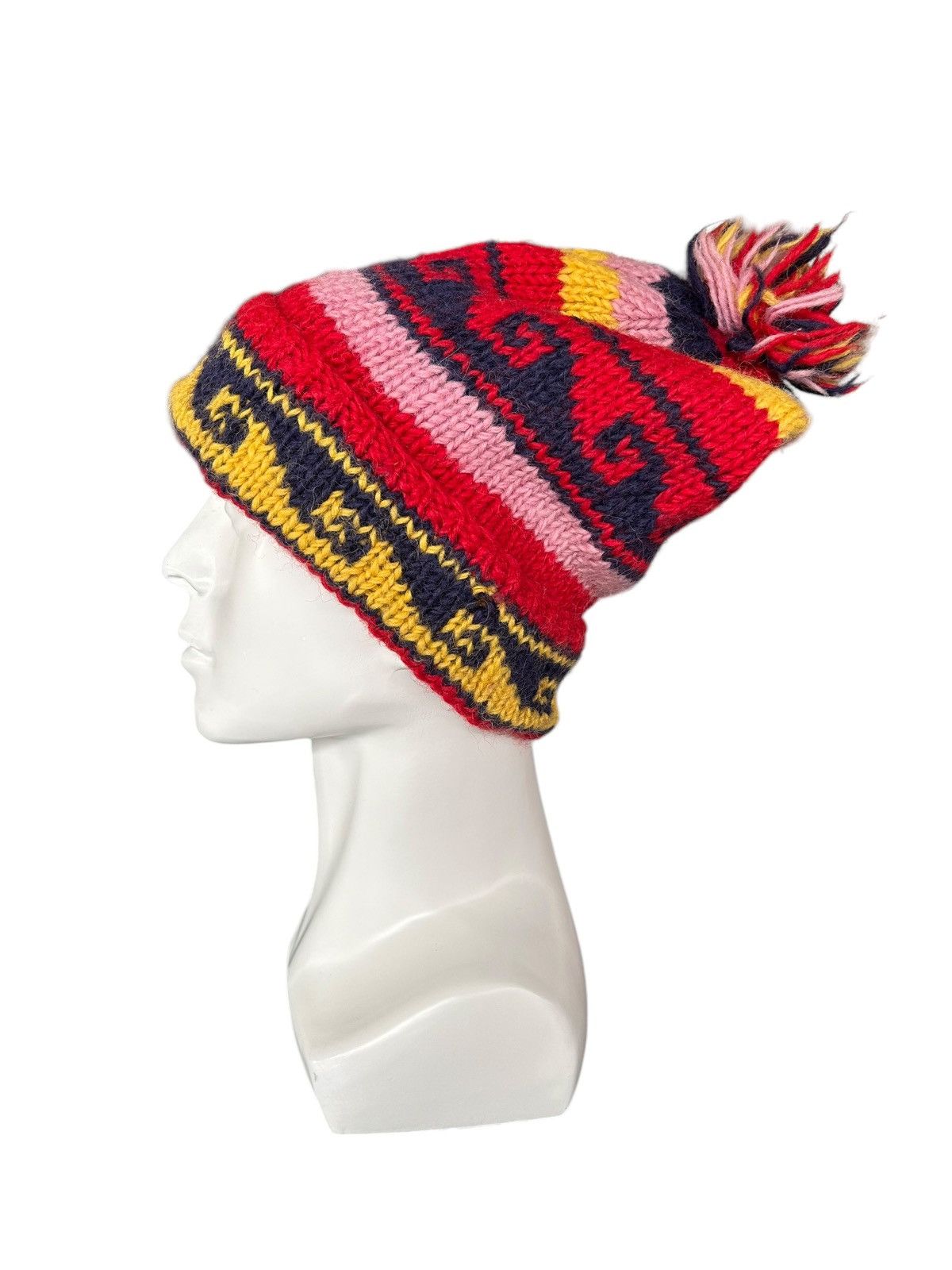 Japanese Brand × Kapital × Vintage Crochet Knitted handmade Rare Design Beanie Hats☠️☠️ Size ONE SIZE - 2 Thumbnail