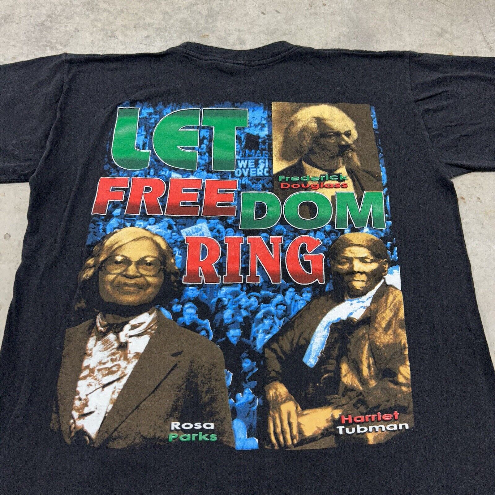 Rap Tees × Vintage Vintage 90s Black History Let Freedom Ring Rap Tee Black BHM Size US L / EU 52-54 / 3 - 2 Thumbnail
