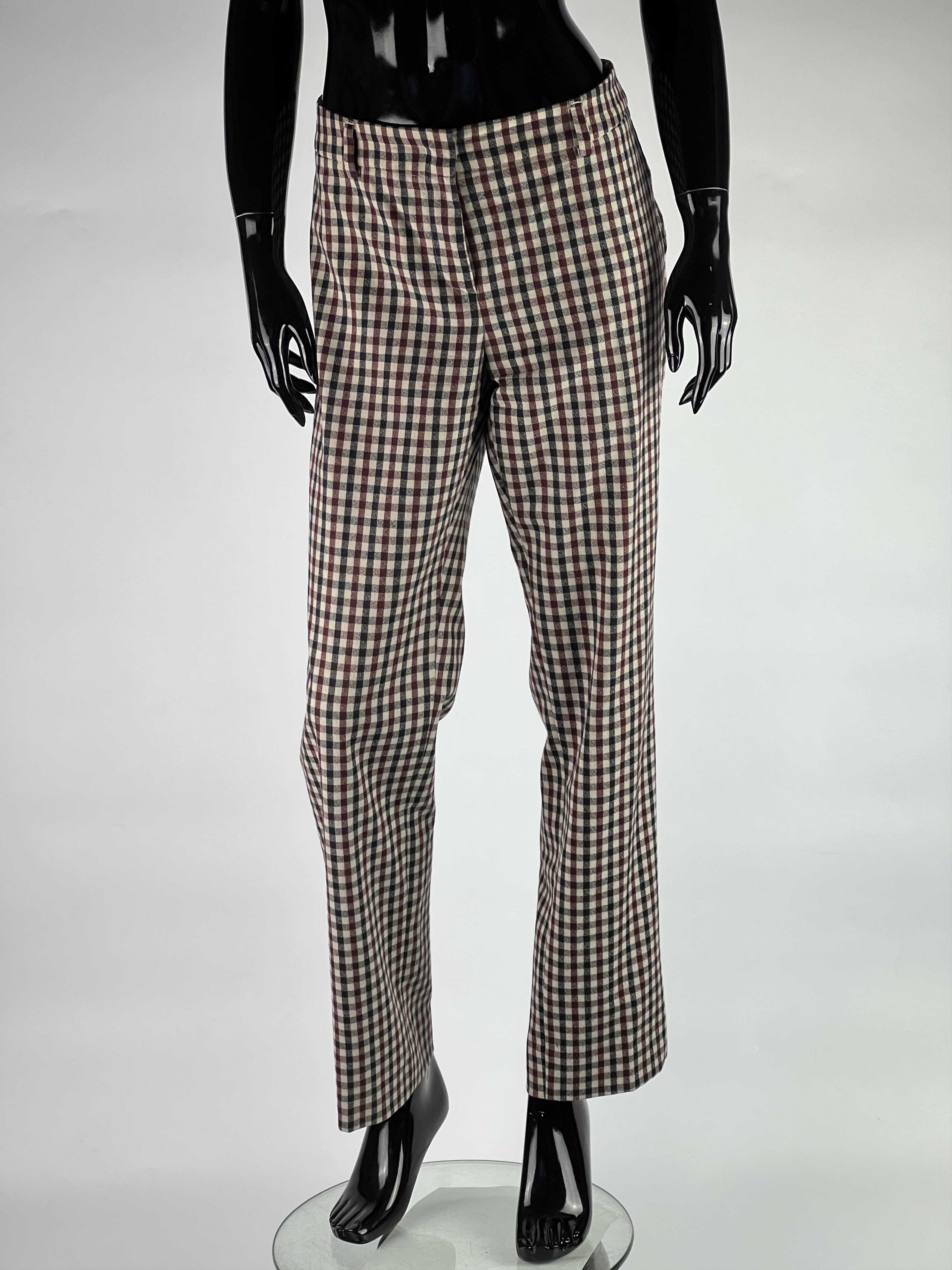 Max Mara Max Mara Weekend Plaid Cigarette Stretch Wool Pants US14 Size 36" / US 14 / IT 50 - 1 Thumbnail