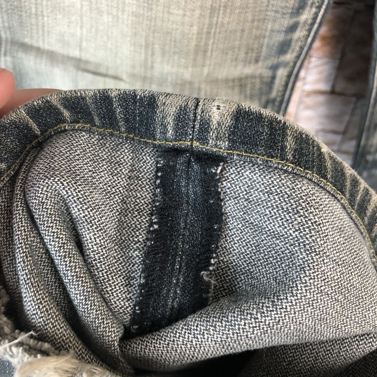 Japanese Brand Back Number Black faded vintage Denim Pants #A1009 Size US 31 - 9 Thumbnail