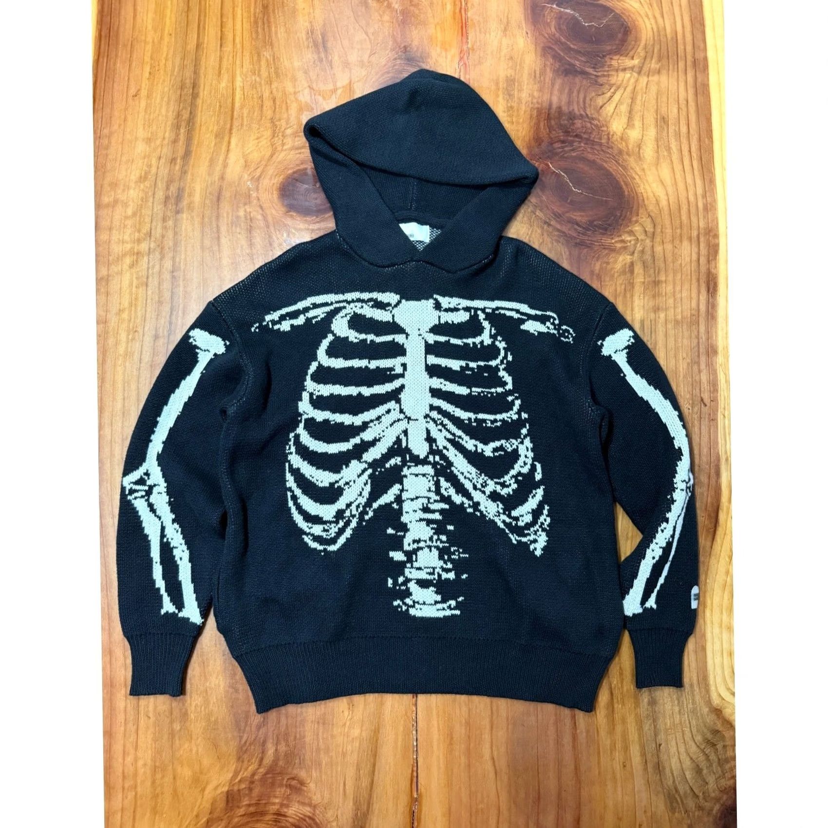 Bones VINTAGE Team Sesh Shirt Mens XS Crew Neck Pullover Acrylic Knit Black Skeleton Pattern Short Sleeves Long Sleeve Casual Winter Fall Spring Size US XS / EU 42 / 0 - 2 Thumbnail