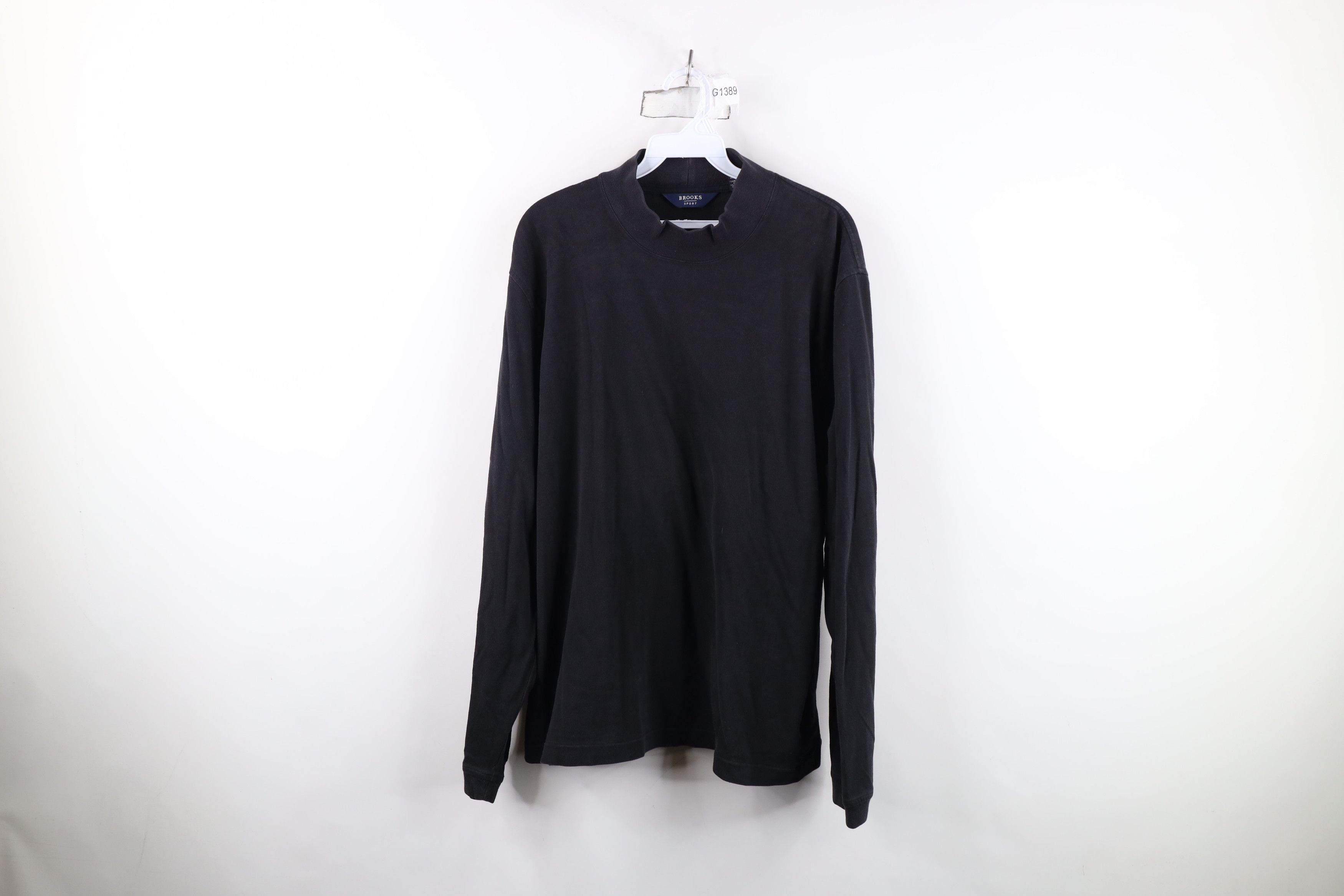 Brooks Brothers Vintage Brooks Brothers Soft Cloth Mock Neck T-Shirt Black Size US L / EU 52-54 / 3 - 1 Thumbnail