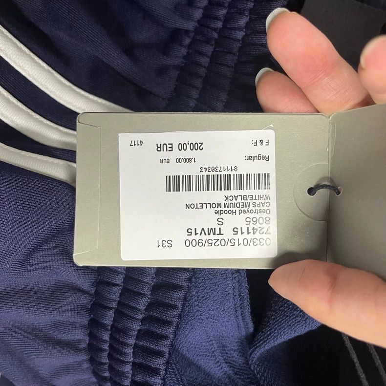 Balenciaga Balenciaga size S Navy side-striped elastic-waist straight Size US 27 - 5 Thumbnail