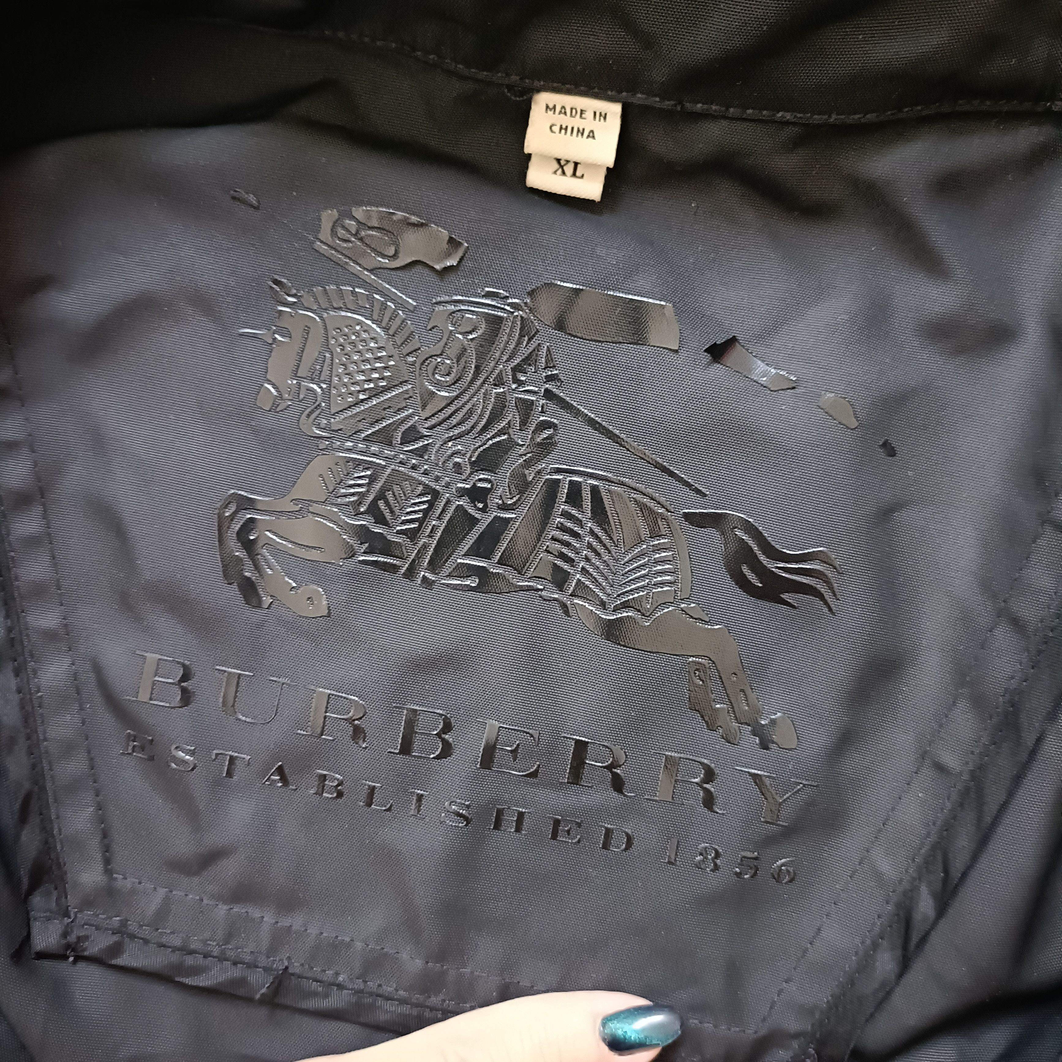 Burberry Men's Black Full Zip Hooded Coat ! Size US XL / EU 56 / 4 - 6 Thumbnail