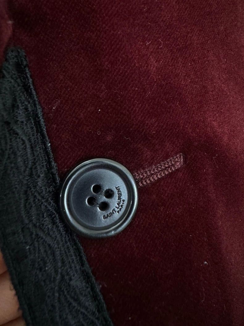 Saint Laurent Paris Saint Laurent Velvet Blazer in Burgundy-2506 Size S / US 4 / IT 40 - 3 Thumbnail