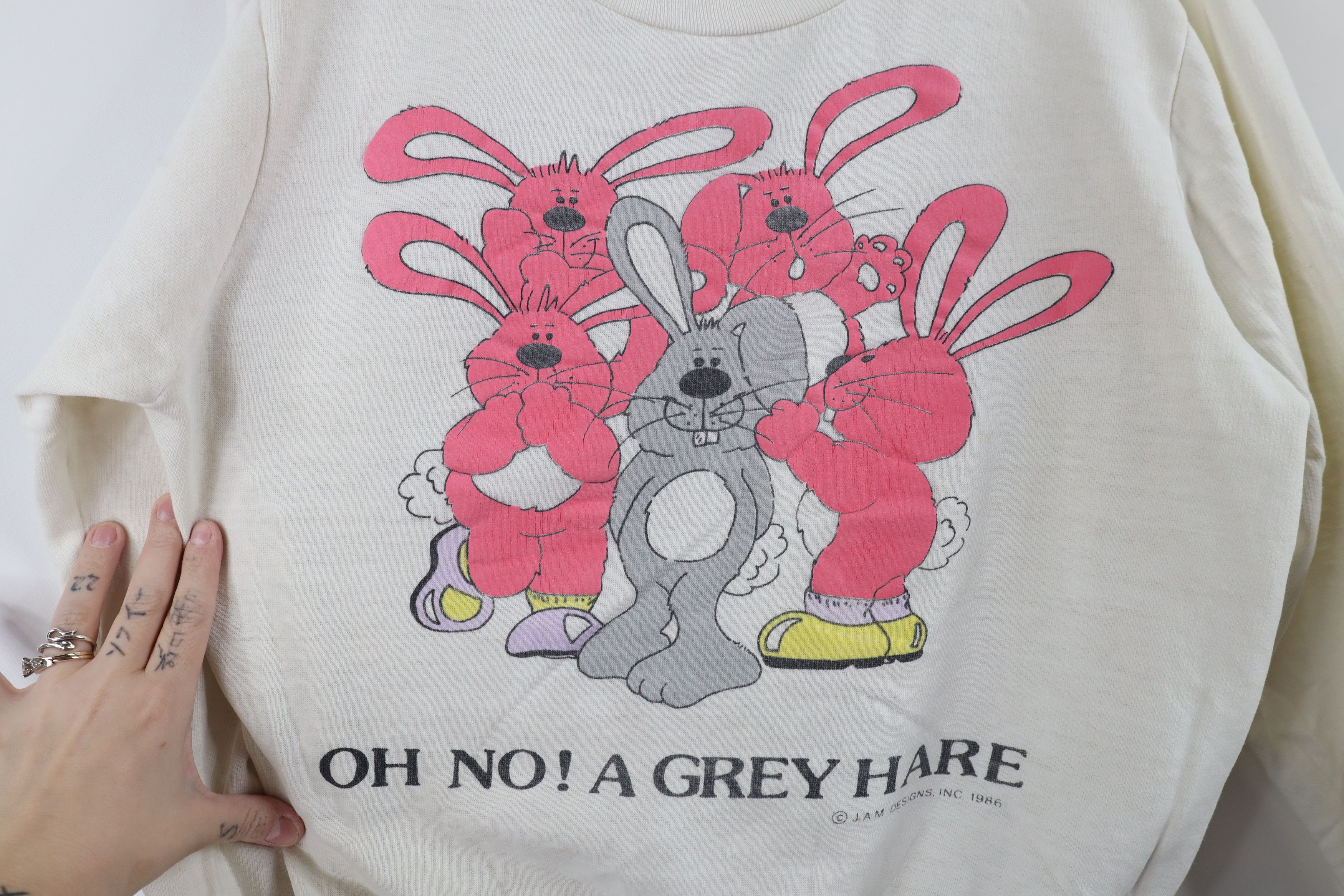 Vintage Vintage 80s Streetwear Cartoon Rabbit Crewneck Sweatshirt Size L / US 10 / IT 46 - 4 Thumbnail