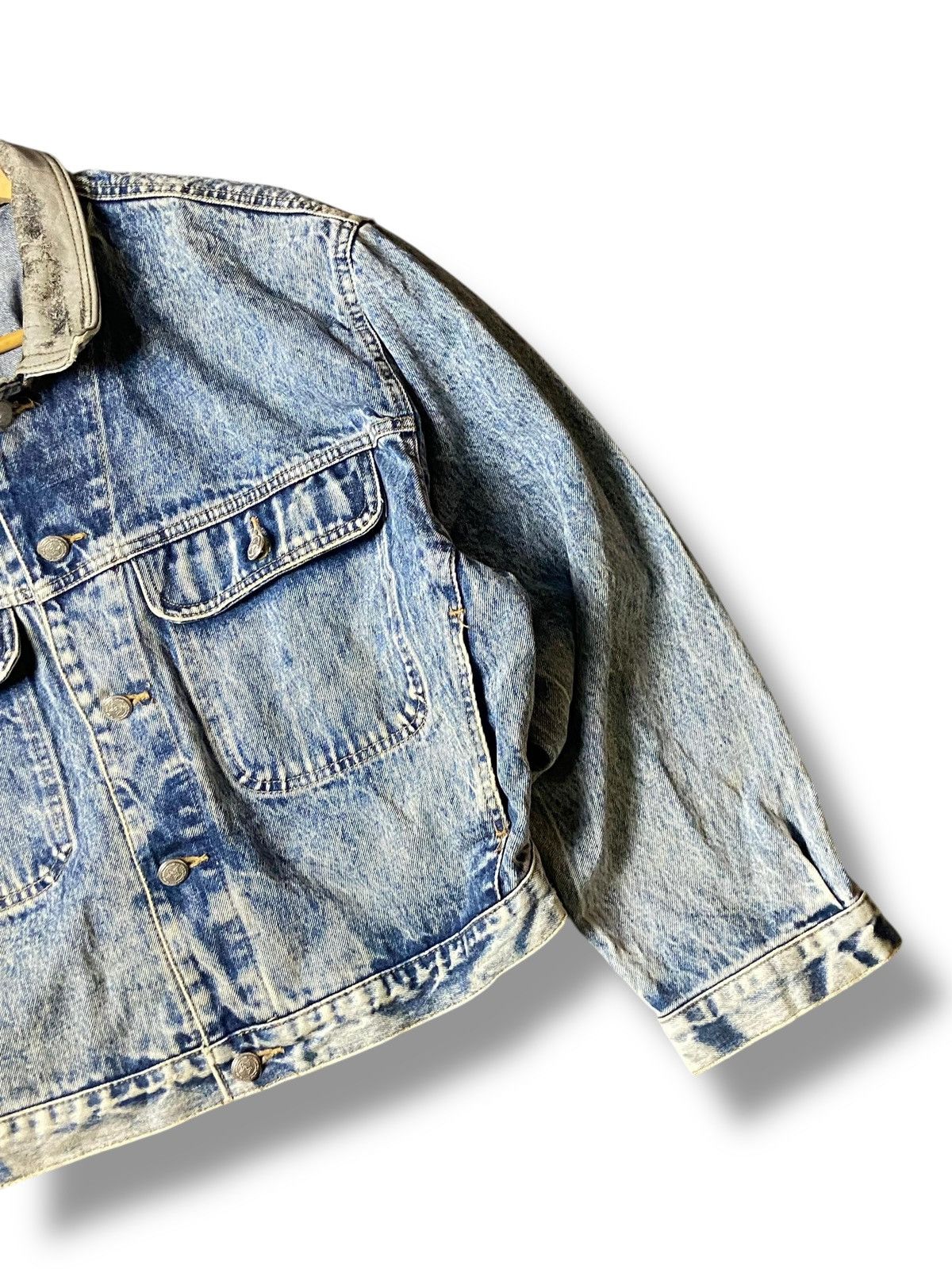 Japanese Brand × Vintage WOLVO WORKS Cropped Denim Jeans Jacket (126) Size US M / EU 48-50 / 2 - 4 Thumbnail