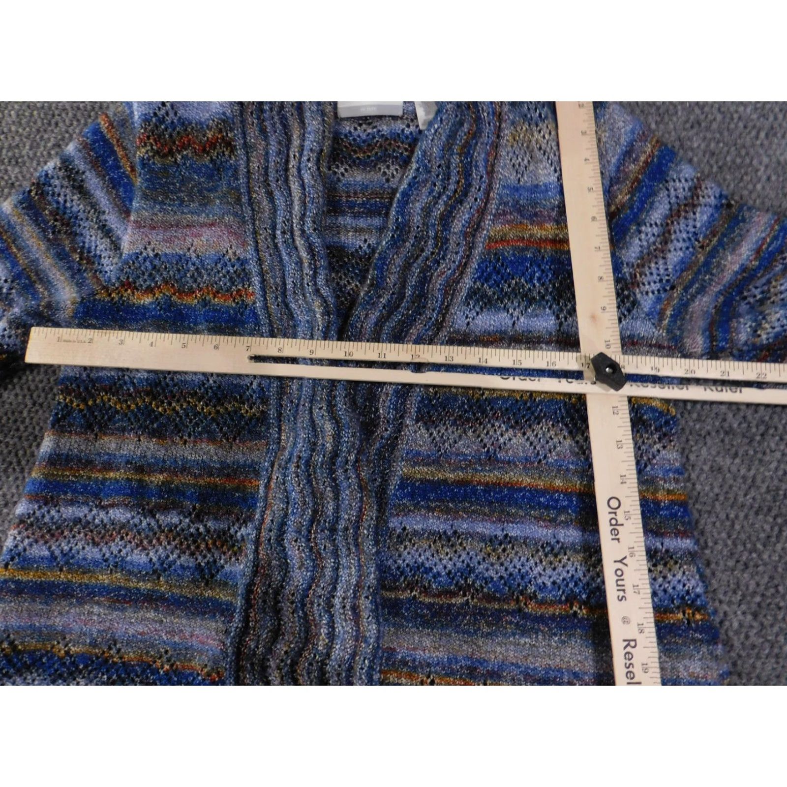 Vintage VINTAGE Alfred Dunner Sweater Womens Petite XL Striped Open Front 3/4 Sleeve Cardigan Size XL / US 12-14 / IT 48-50 - 4 Thumbnail