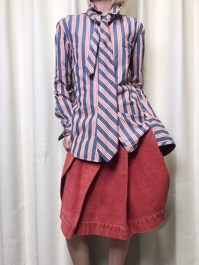 Vivienne Westwood Vivienne Westwood Striped striped tie shirt Size M / US 6-8 / IT 42-44 - 2 Thumbnail