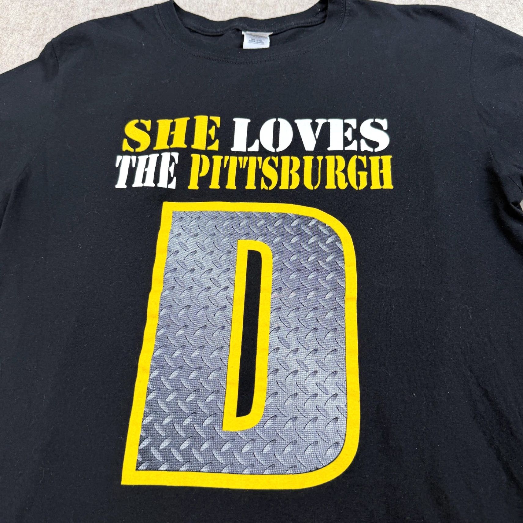 Gildan Pittsburgh D Shirt Mens Large Black Gildan Funny Football Graphic Double Sided Size US L / EU 52-54 / 3 - 3 Thumbnail
